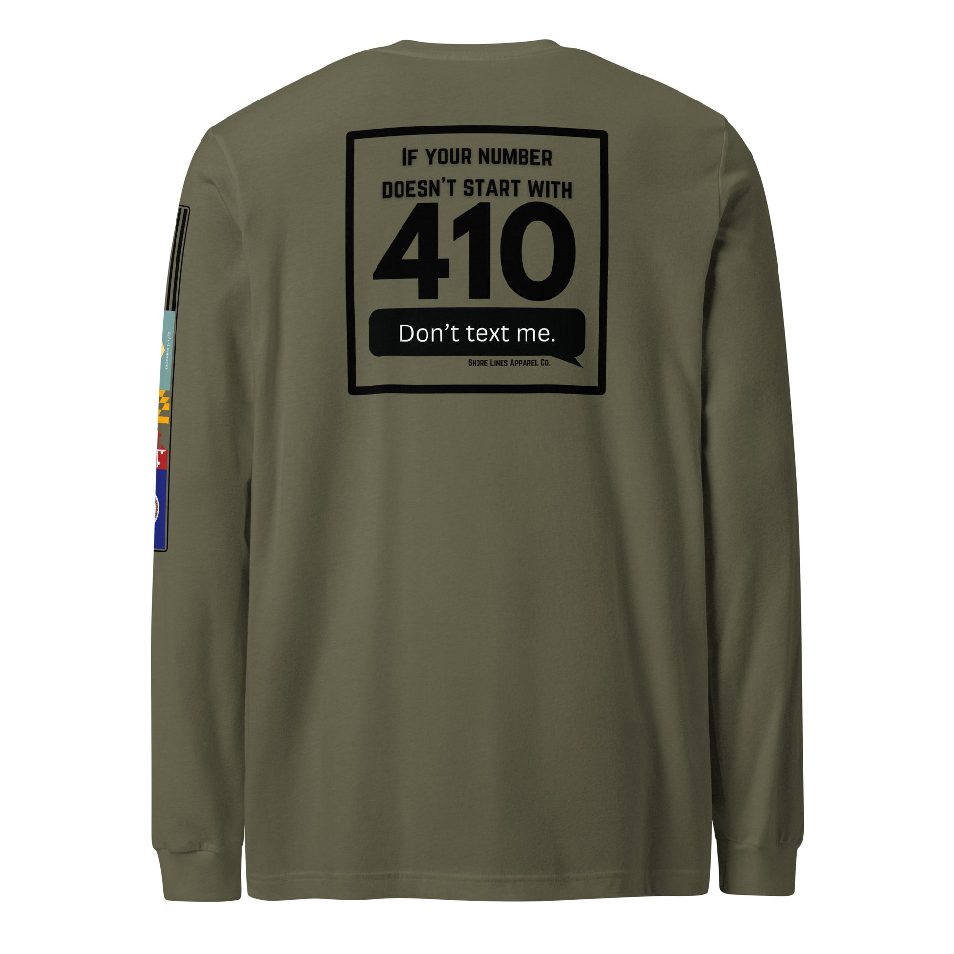 410 Area Code | Core LS P-militarygreen-Shore Lines Apparel Co.