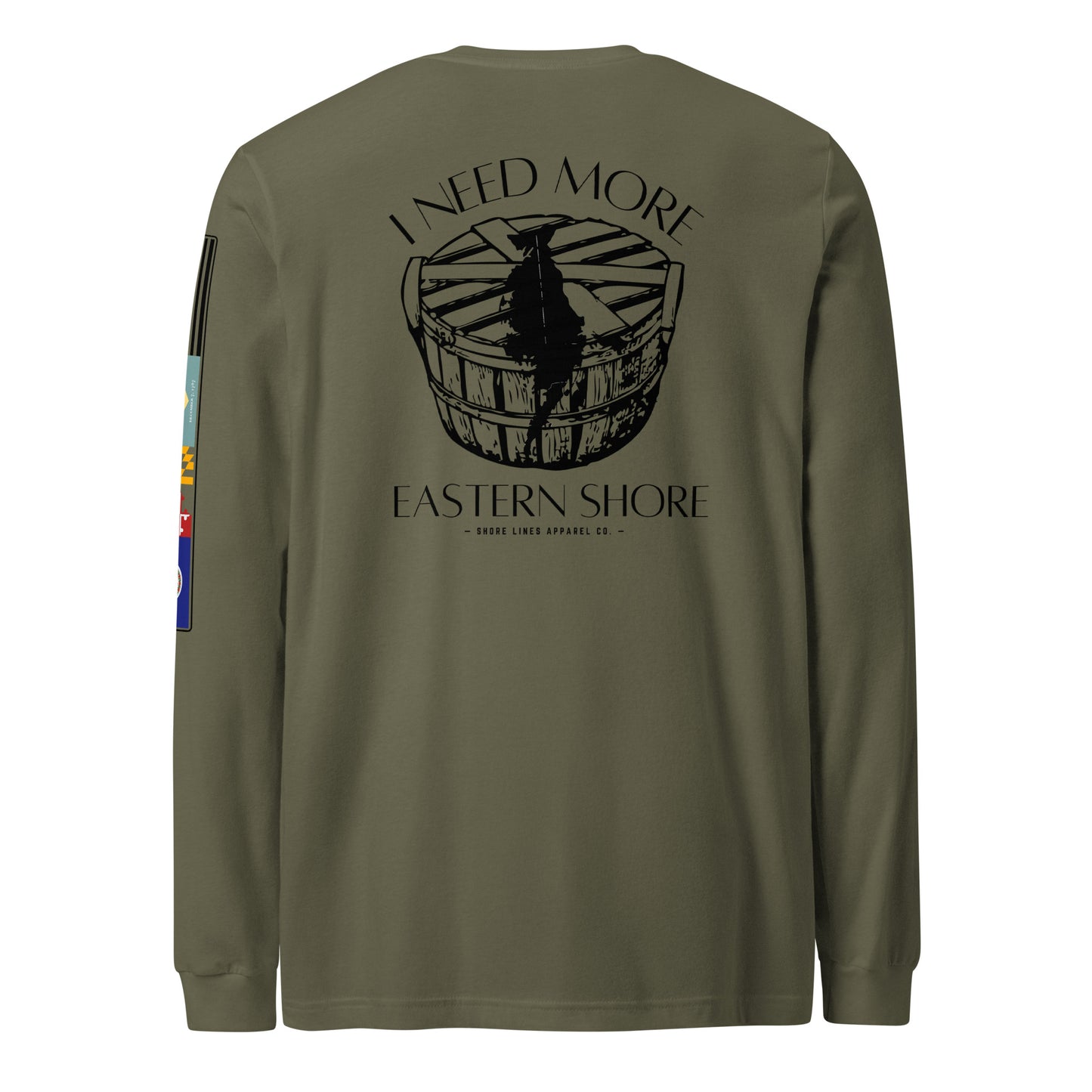 Need More Eastern Shore | Core LS P-militarygreen-Shore Lines Apparel Co.