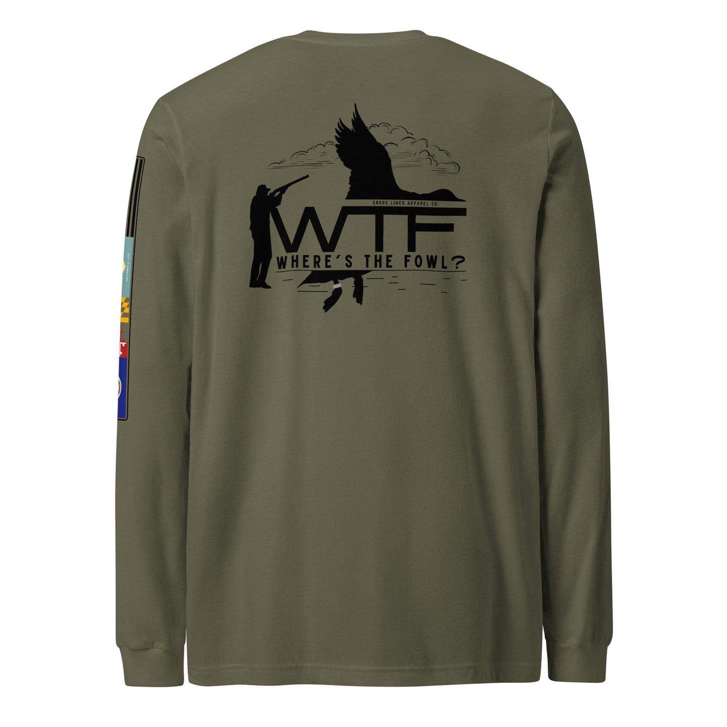 Where's The Fowl | Core LS P-militarygreen-Shore Lines Apparel Co.