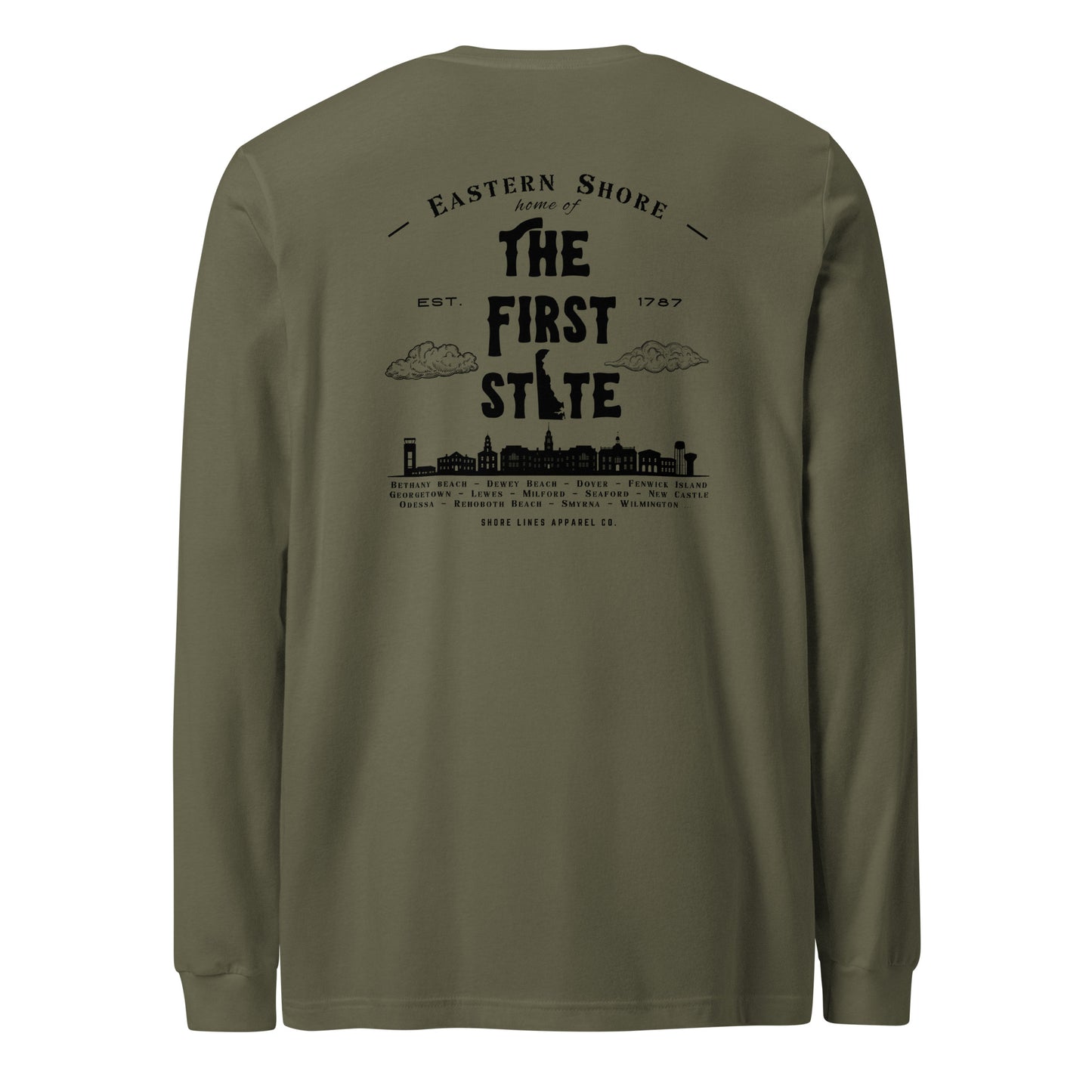 The First State | Core LS-militarygreen-Shore Lines Apparel Co.