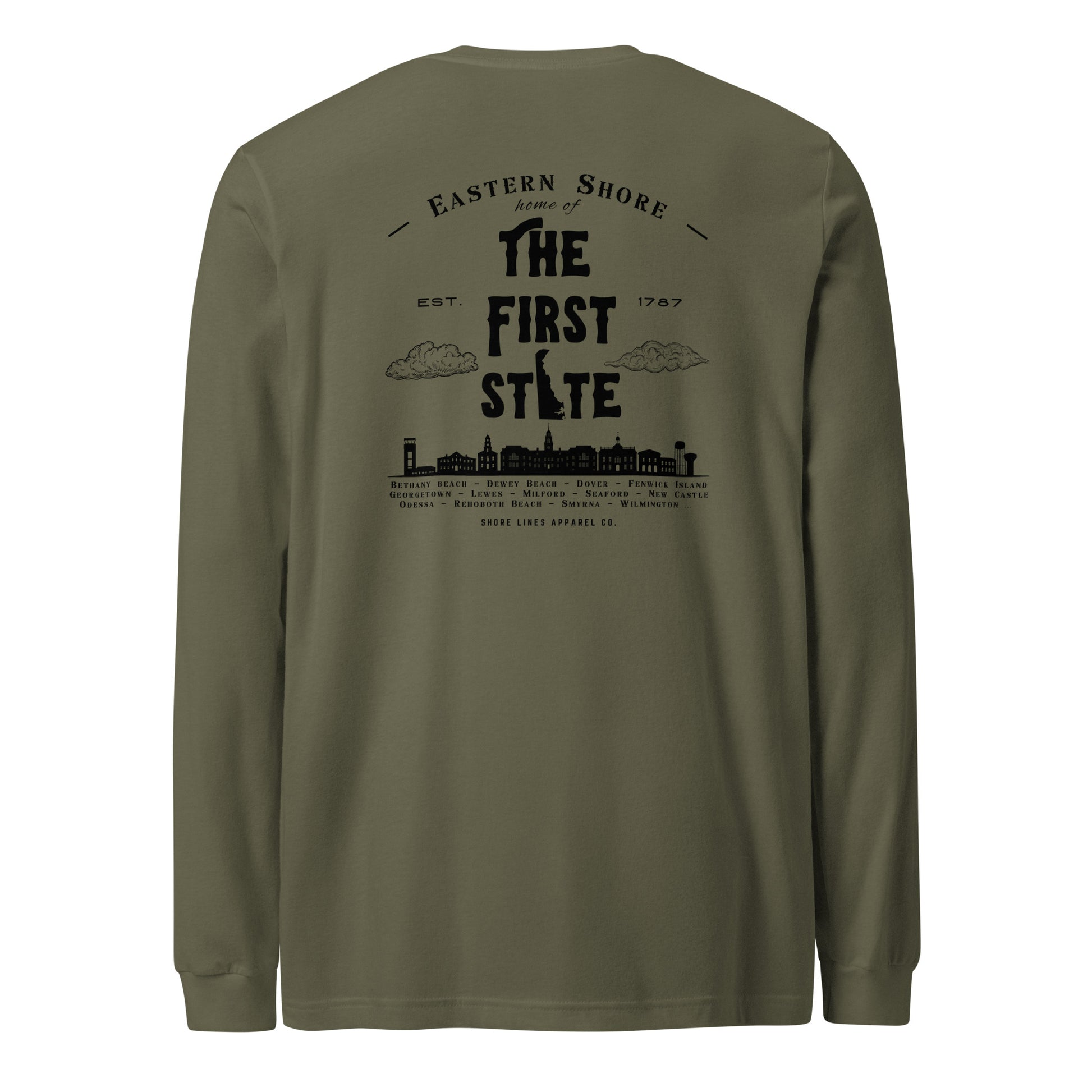 The First State | Core LS-militarygreen-Shore Lines Apparel Co.