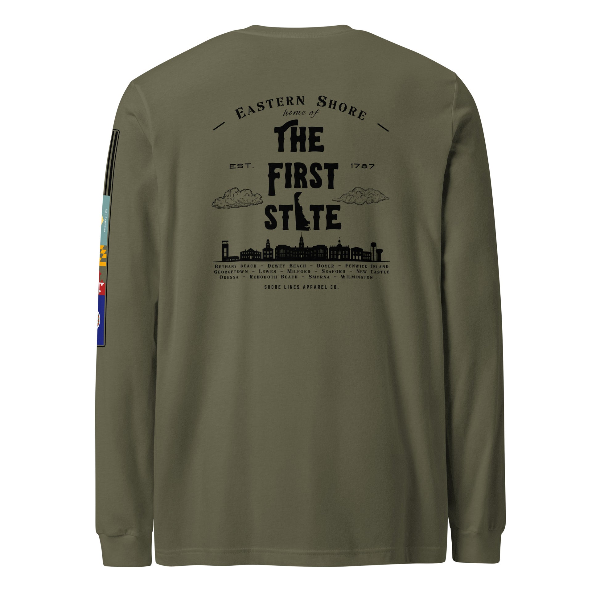 The First State | Core LS P-militarygreen-Shore Lines Apparel Co.