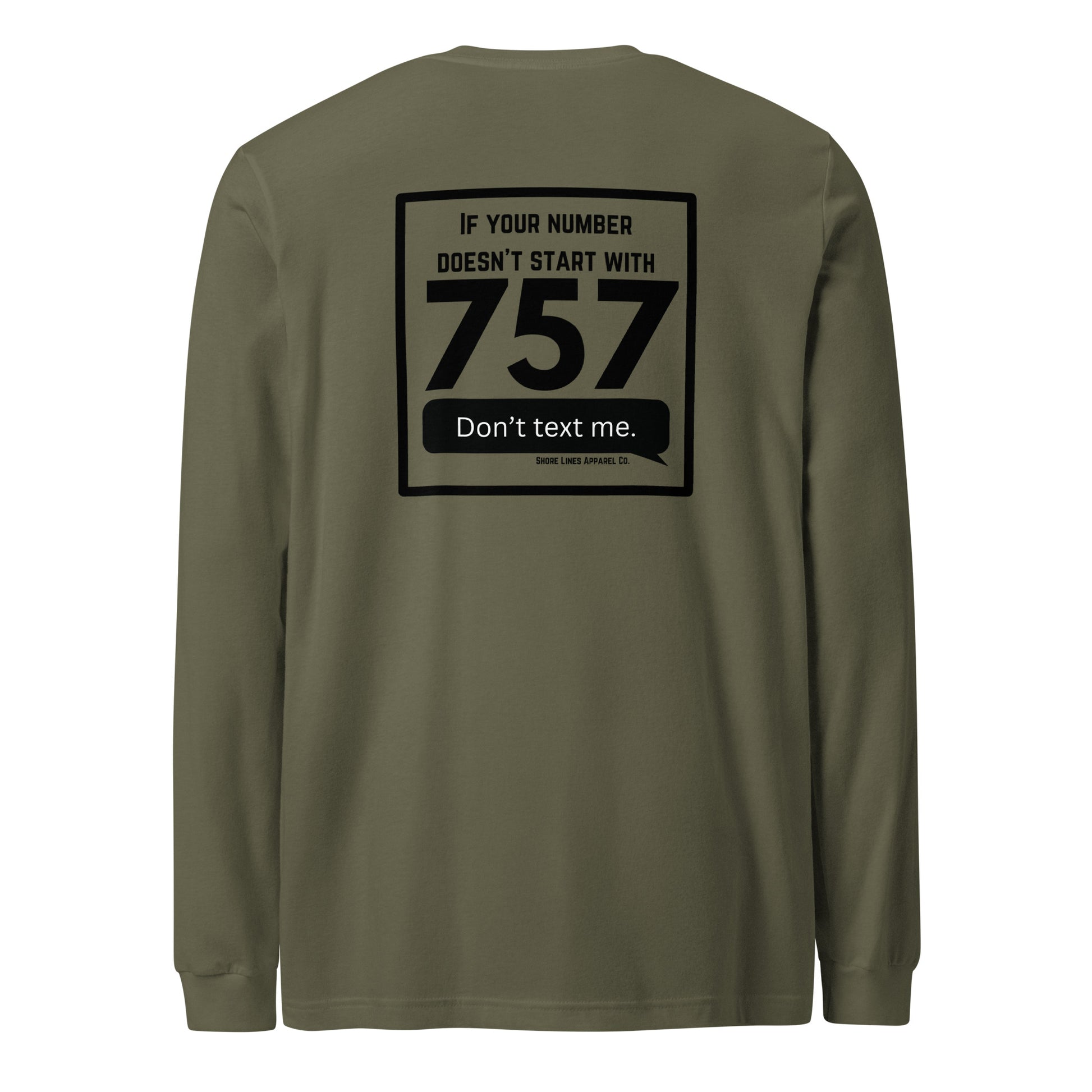 757 Area Code | Core LS-militarygreen-Shore Lines Apparel Co.