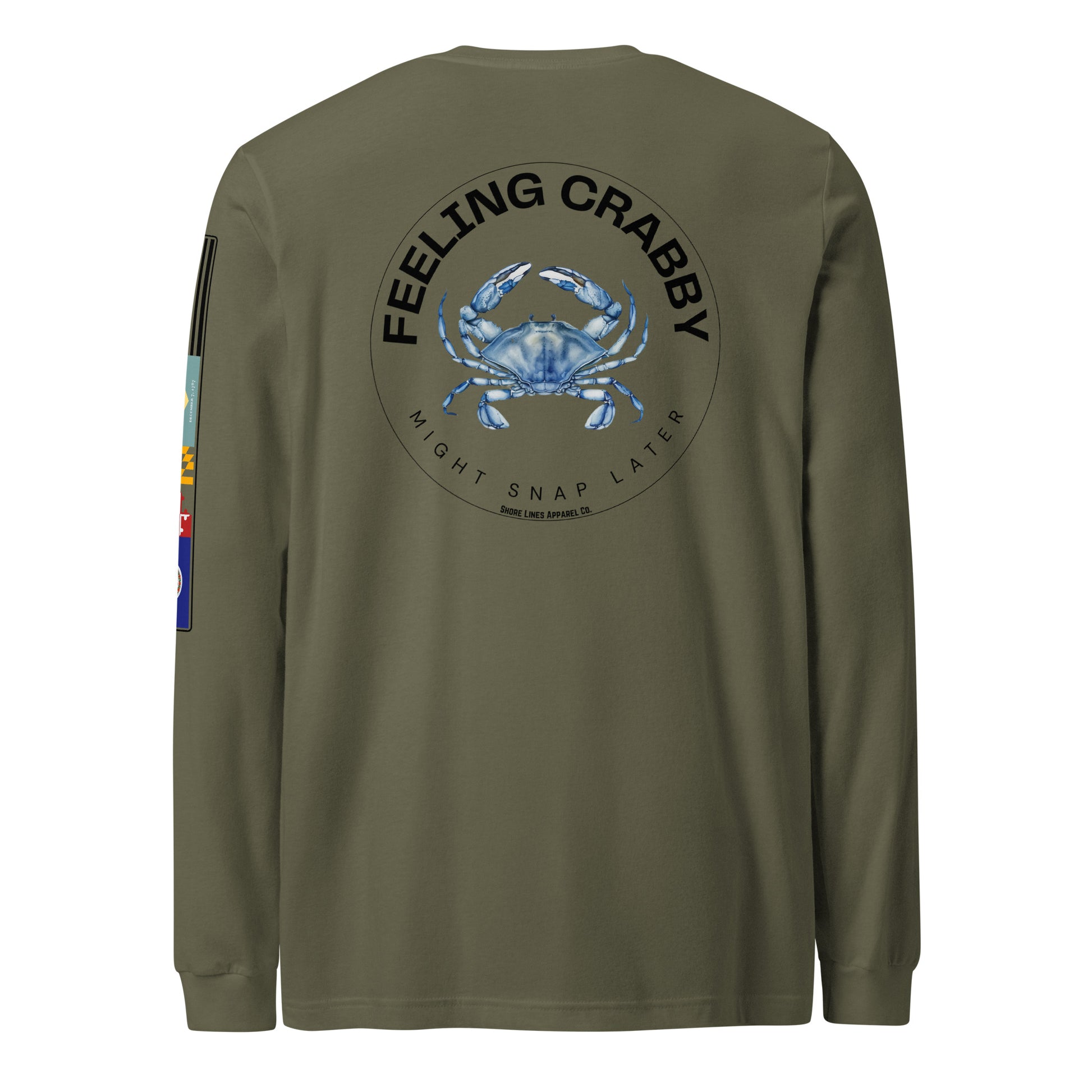 Feeling Crabby | Core LS P-militarygreen-Shore Lines Apparel Co.