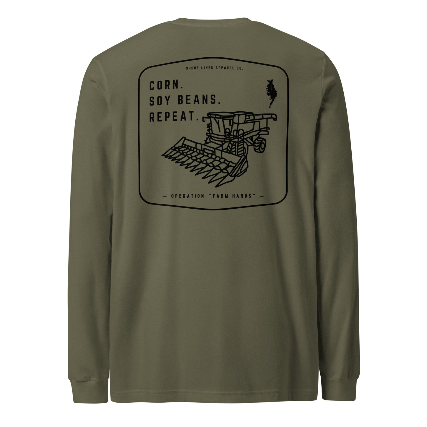 Operation Farm Hands | Core LS-militarygreen-Shore Lines Apparel Co.
