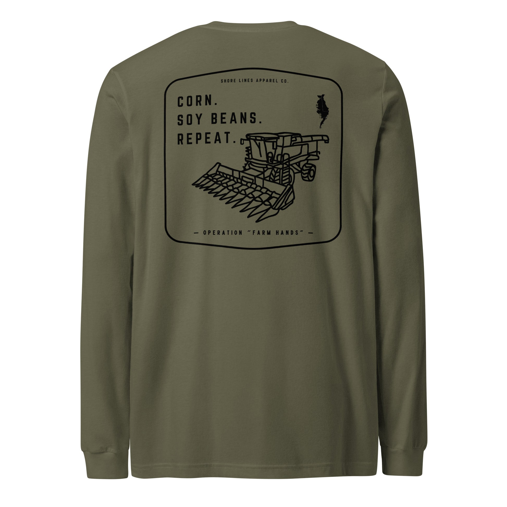 Operation Farm Hands | Core LS-militarygreen-Shore Lines Apparel Co.