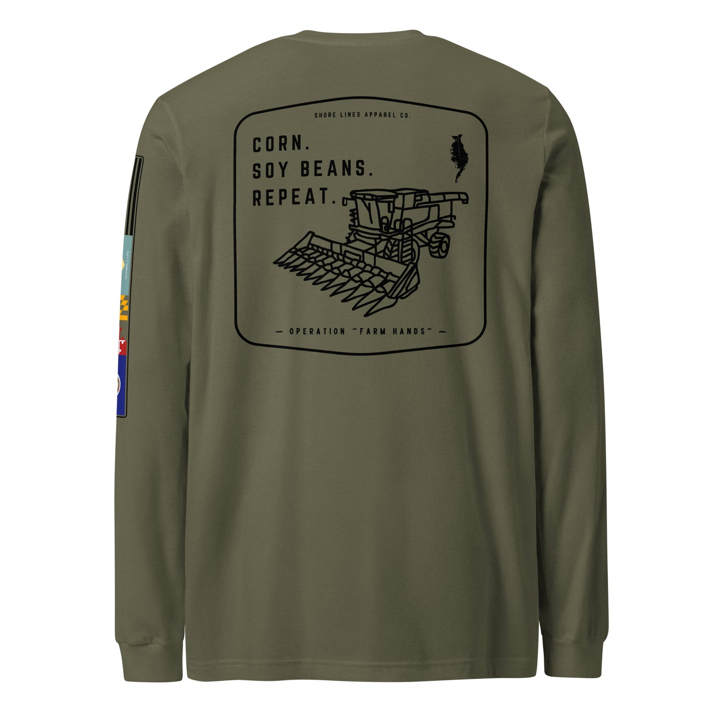 Operation Farm Hands | Core LS P-militarygreen-Shore Lines Apparel Co.