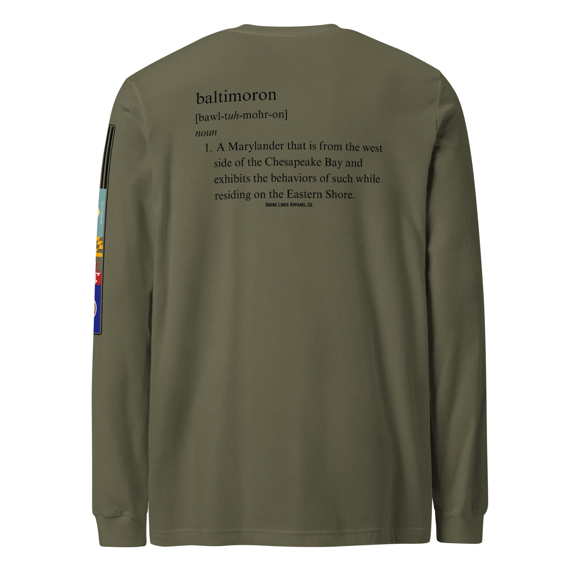 Baltimoron | Core LS P-militarygreen-Shore Lines Apparel Co.