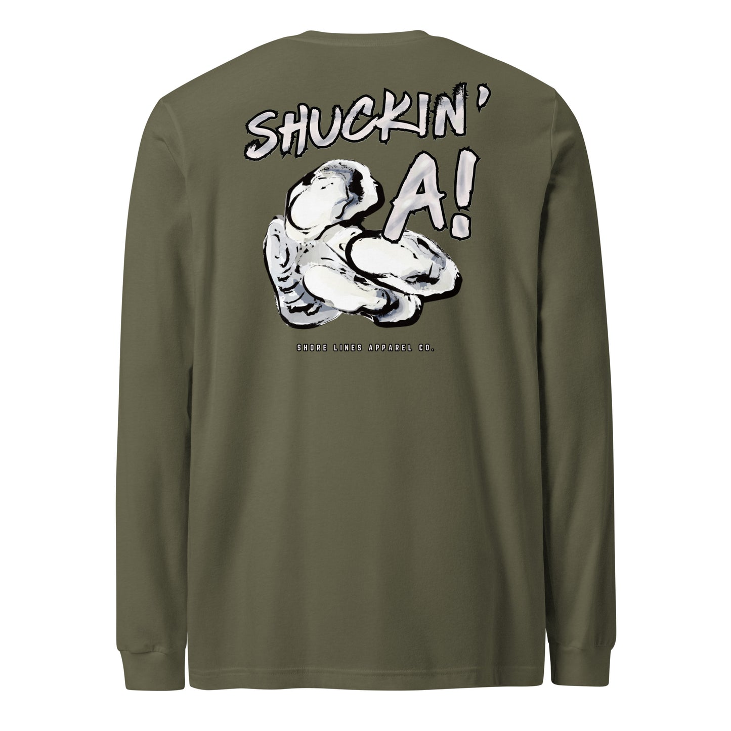 Shuckin A | Core LS-militarygreen-Shore Lines Apparel Co.