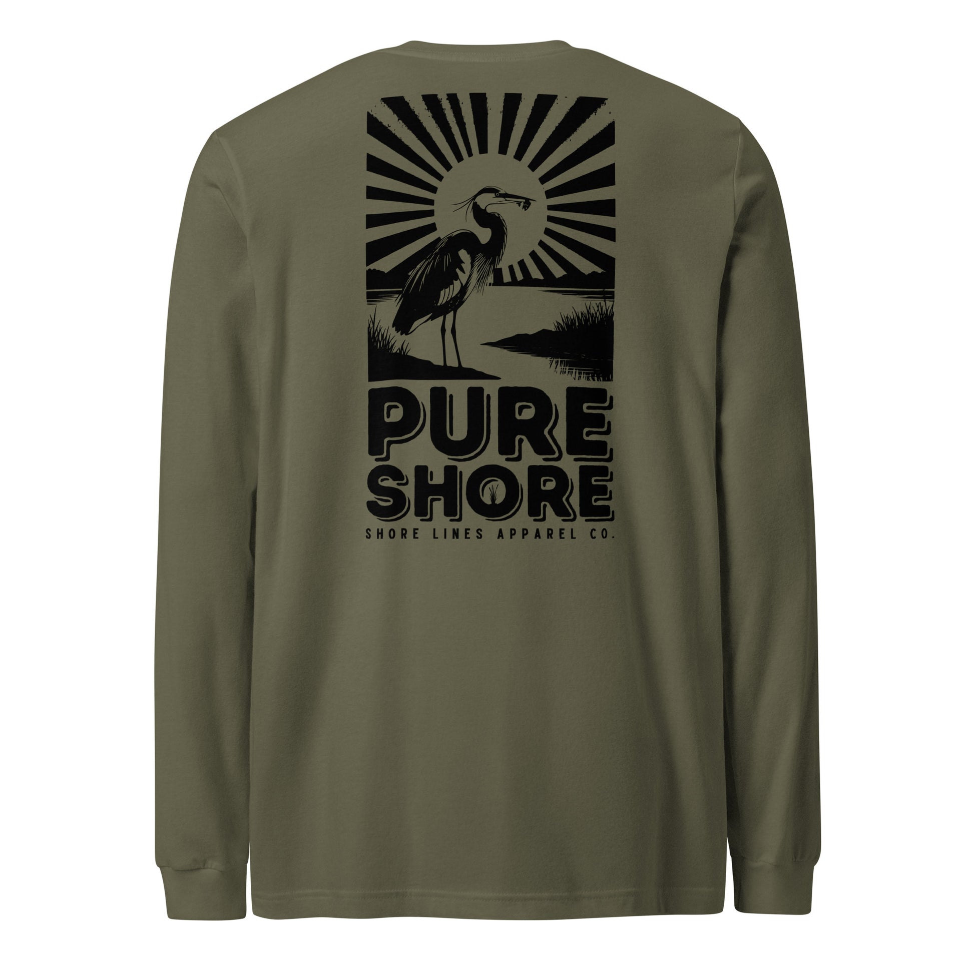 Pure Shore | LS-militarygreen-Shore Lines Apparel Co.