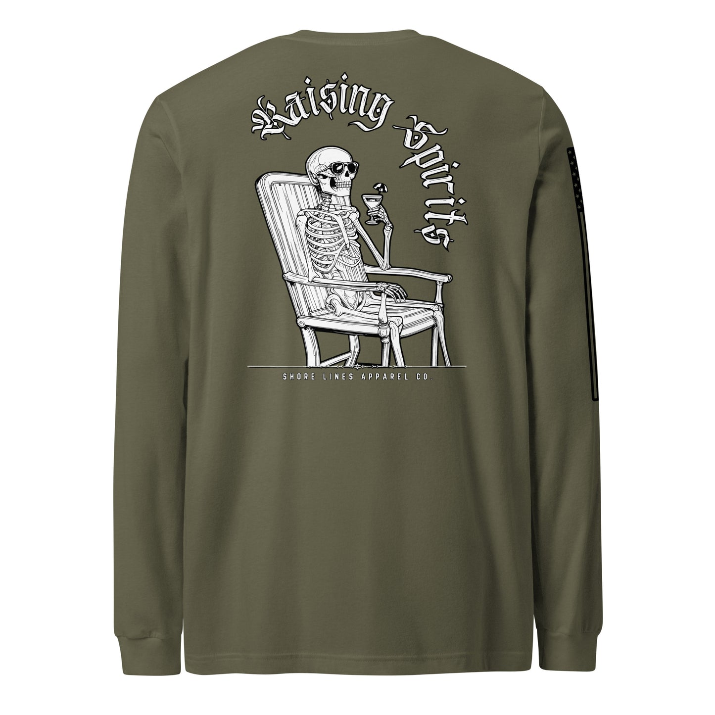 Raising Spirits | Long Sleeve P-militarygreen-Shore Lines Apparel Co.