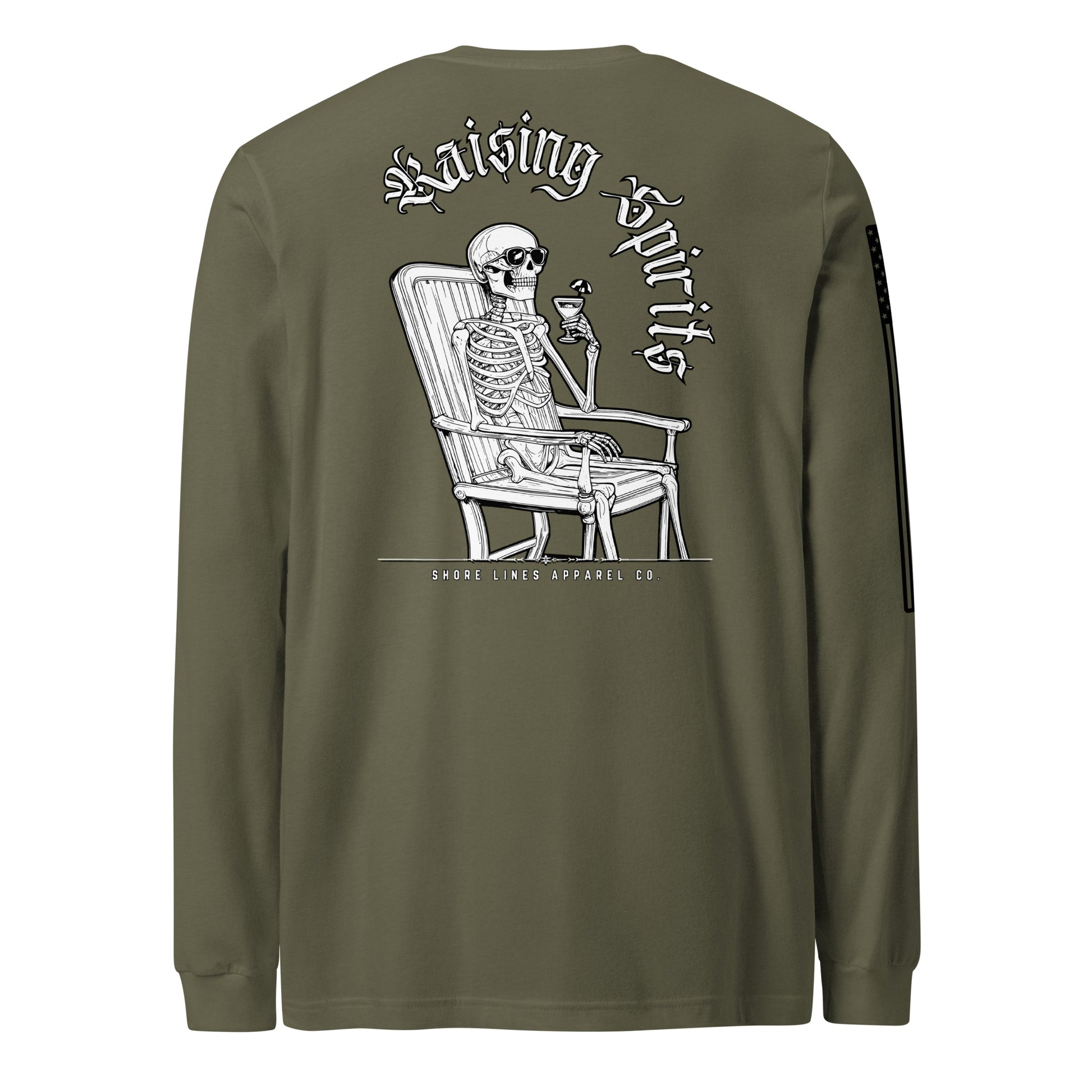 Raising Spirits | Long Sleeve P-militarygreen-Shore Lines Apparel Co.