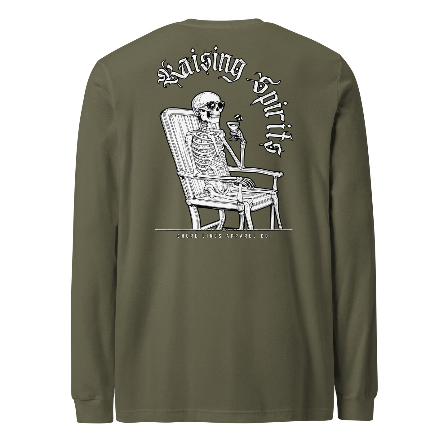 Raising Spirits | Long Sleeve-militarygreen-Shore Lines Apparel Co.