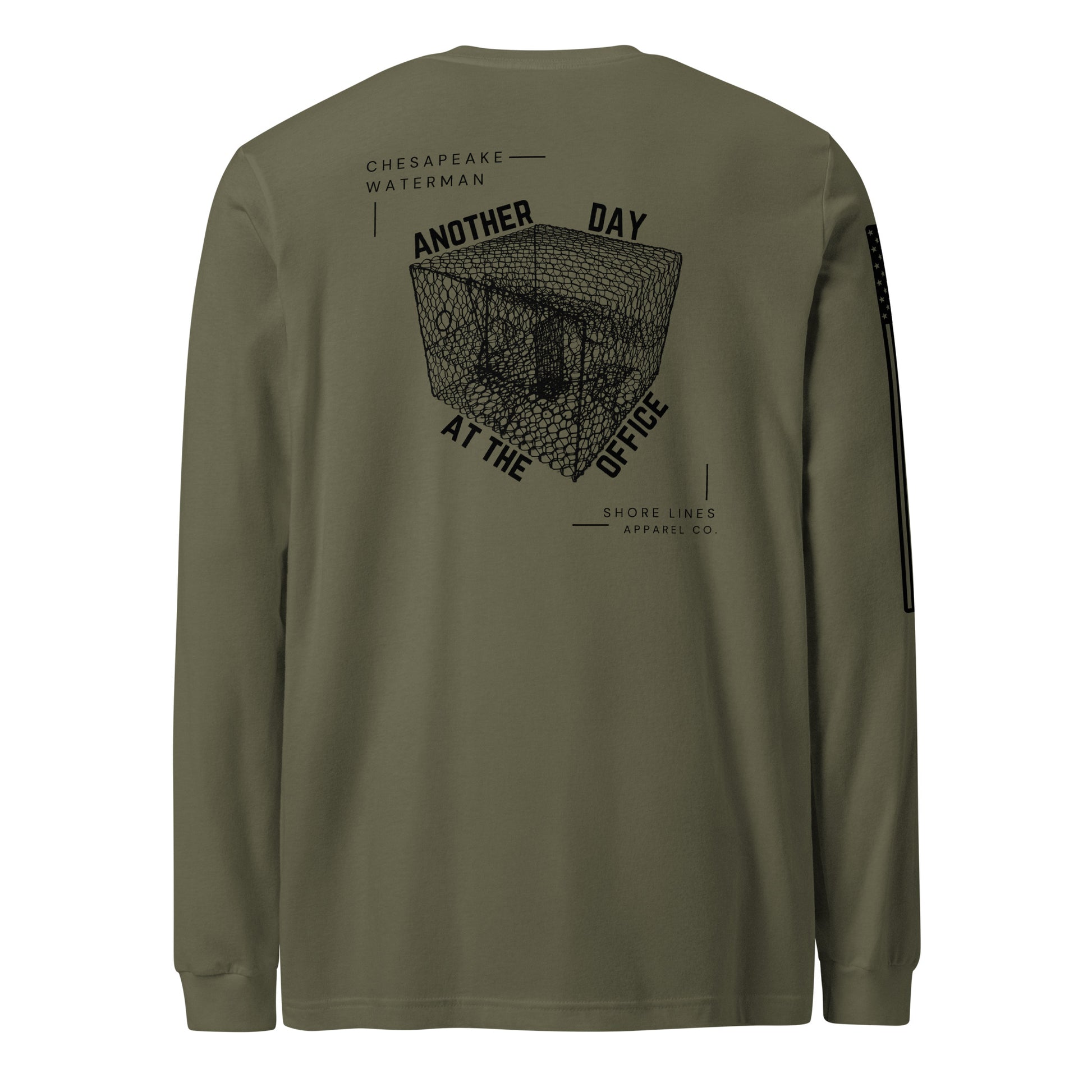 A Waterman's Day | Long Sleeve P-militarygreen-Shore Lines Apparel Co.