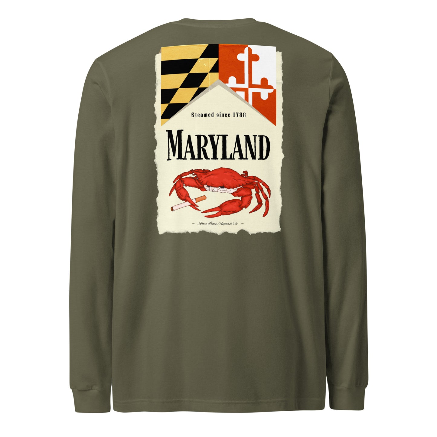 Maryland | Long Sleeve-militarygreen-Shore Lines Apparel Co.