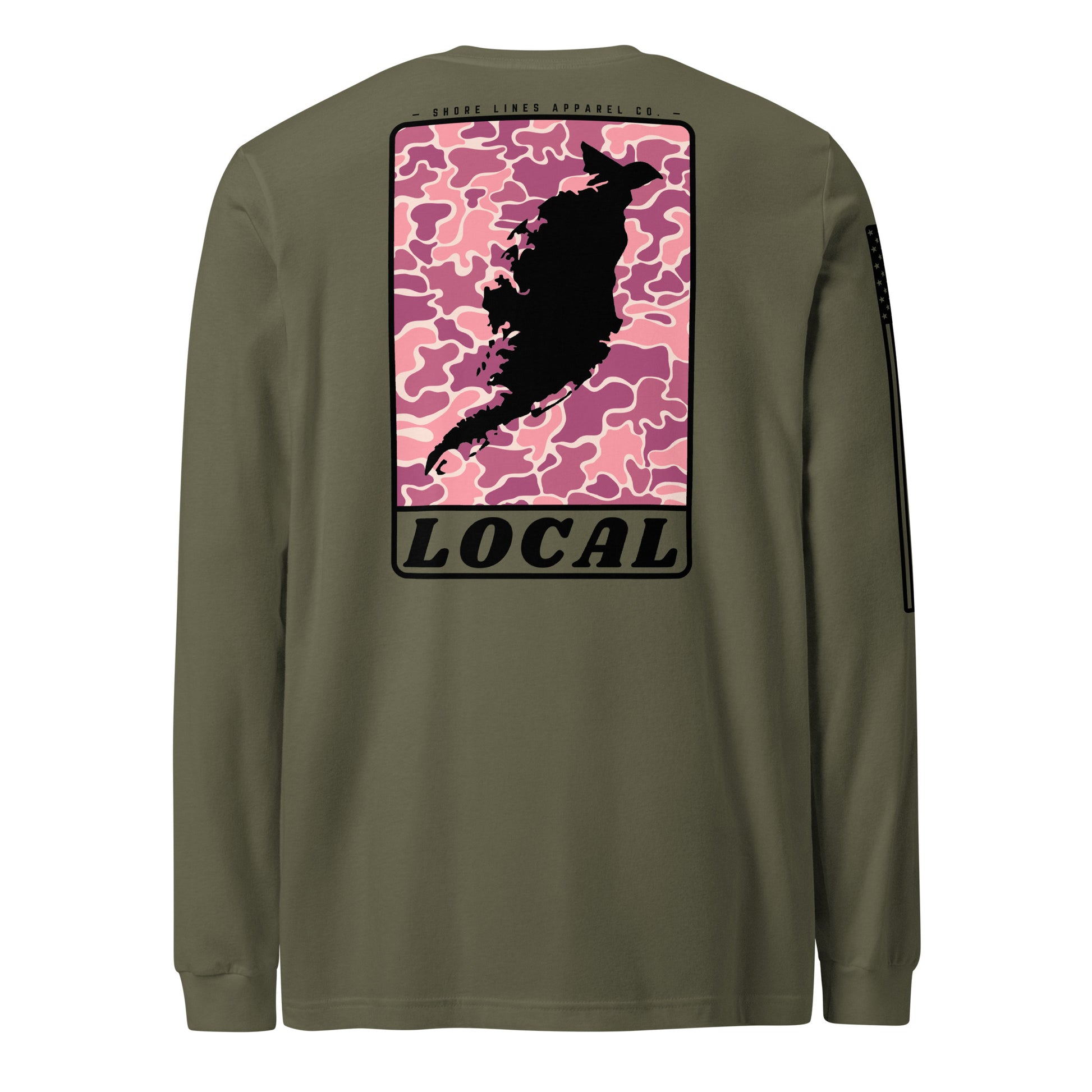 LOCAL (pink) | Long Sleeve P-militarygreen-Shore Lines Apparel Co.