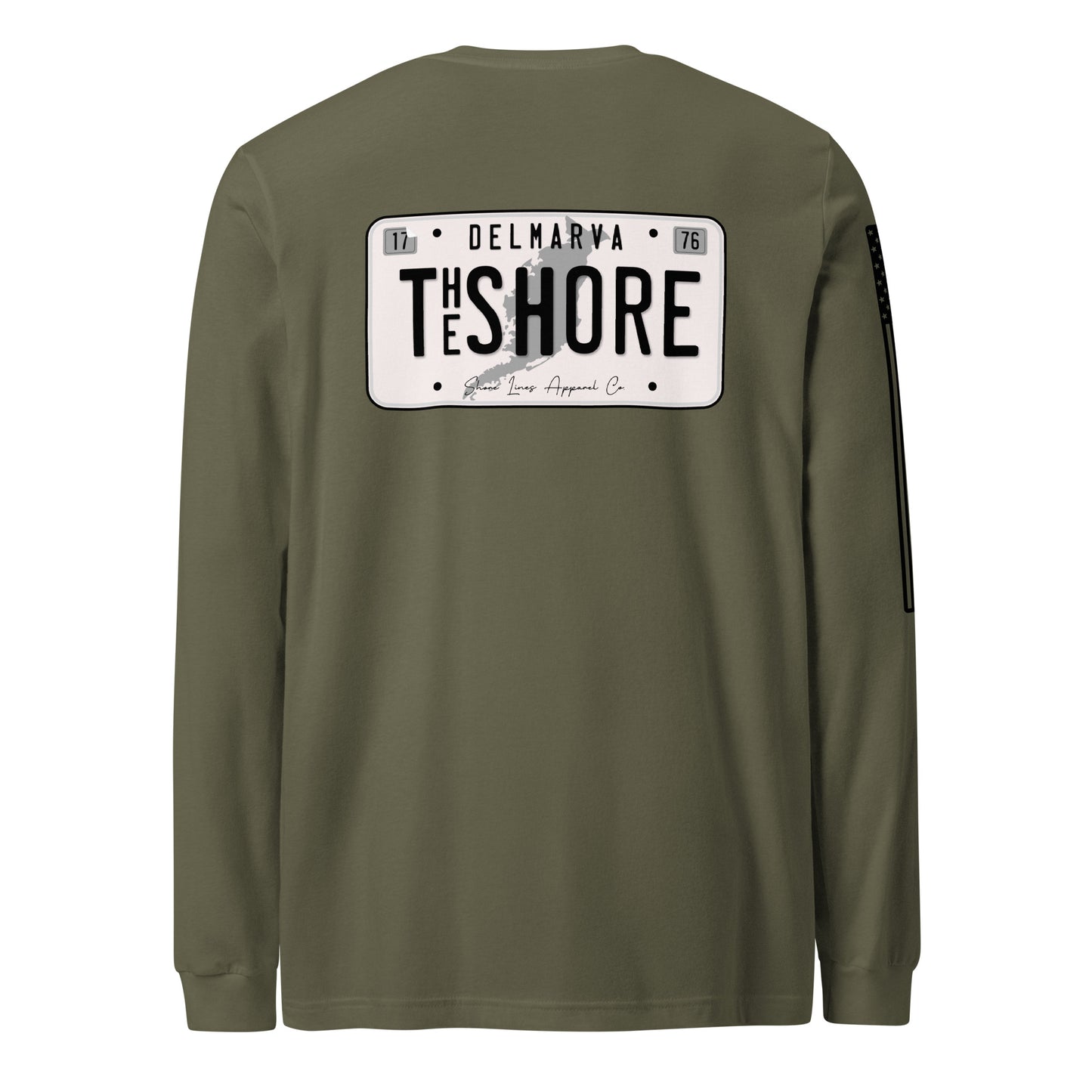 License Plate | Long Sleeve P-militarygreen-Shore Lines Apparel Co.