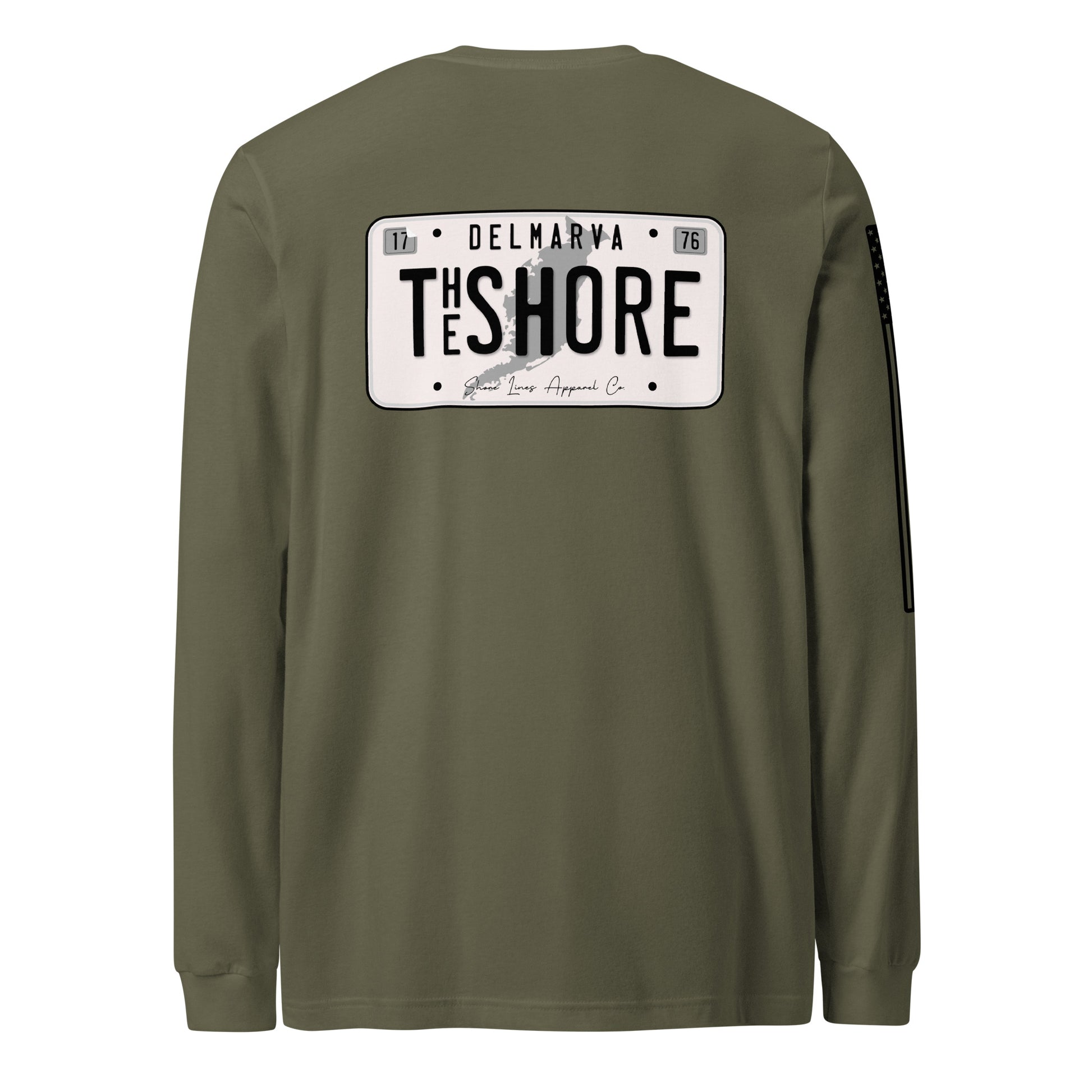License Plate | Long Sleeve P-militarygreen-Shore Lines Apparel Co.