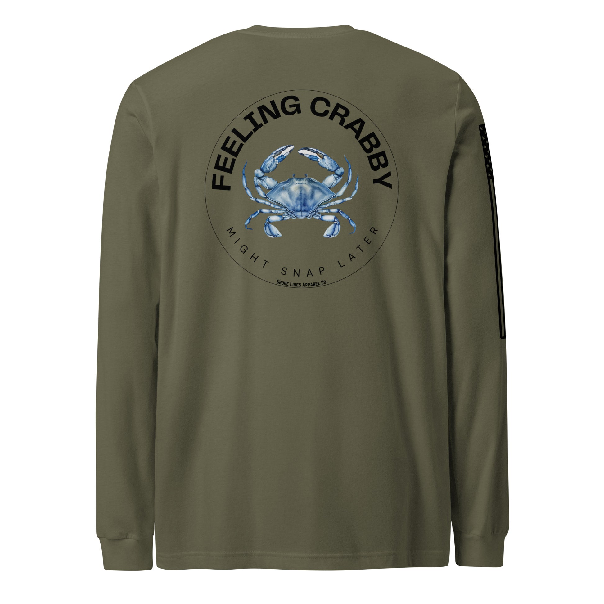 Feeling Crabby | Long Sleeve P-militarygreen-Shore Lines Apparel Co.