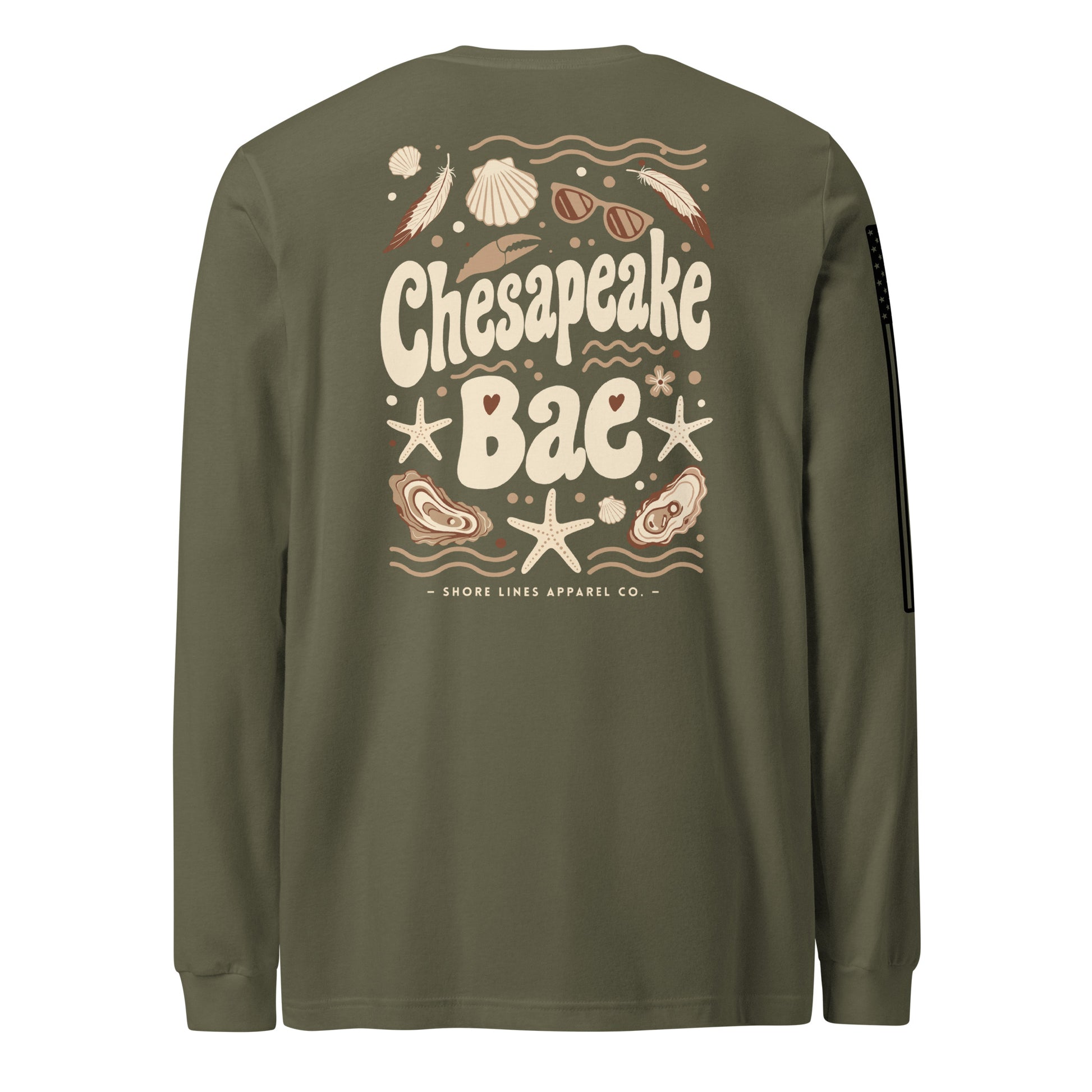 Chesapeake Bae | Long Sleeve P-militarygreen-Shore Lines Apparel Co.™