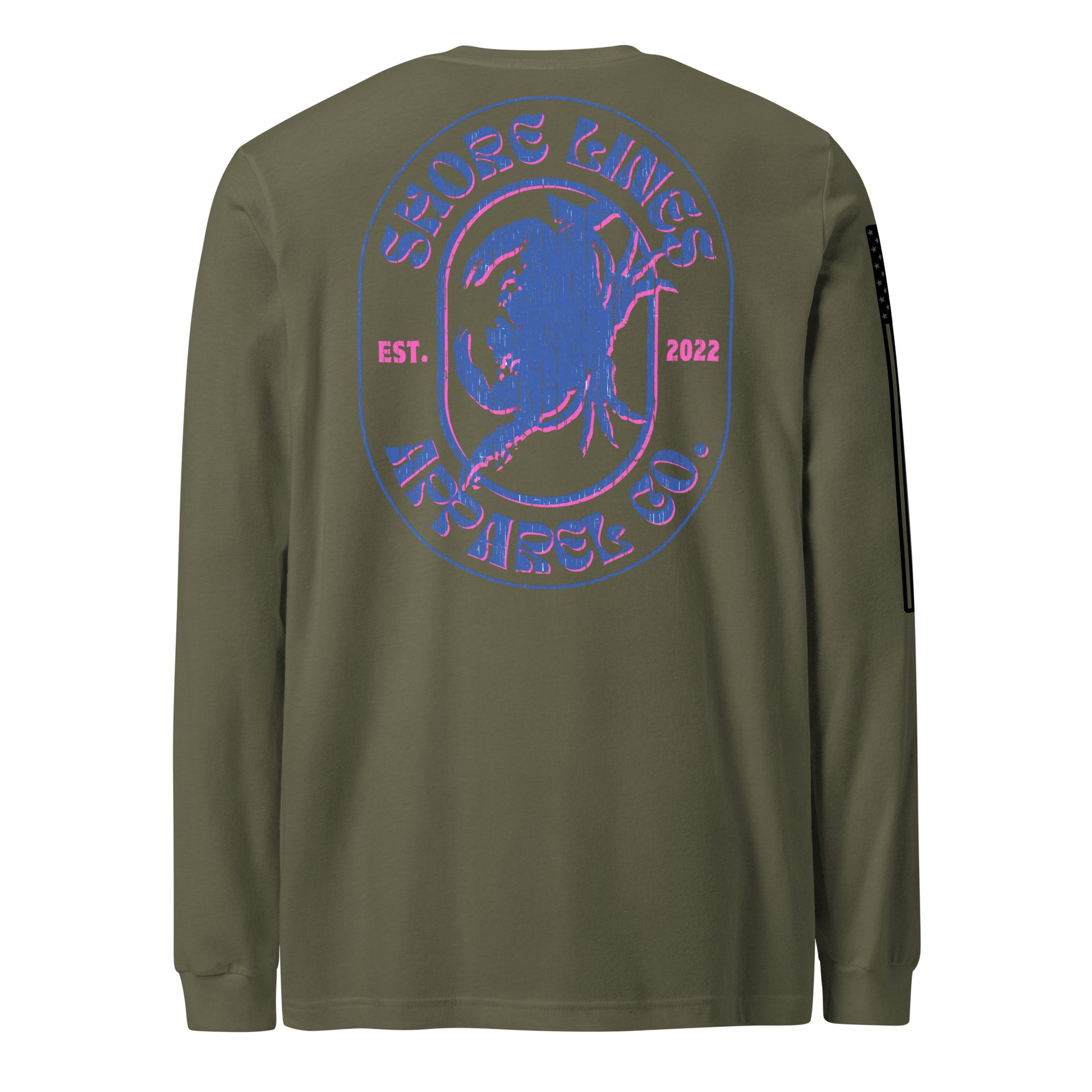 Shore Lines Retro | Long Sleeve P-militarygreen-Shore Lines Apparel Co.