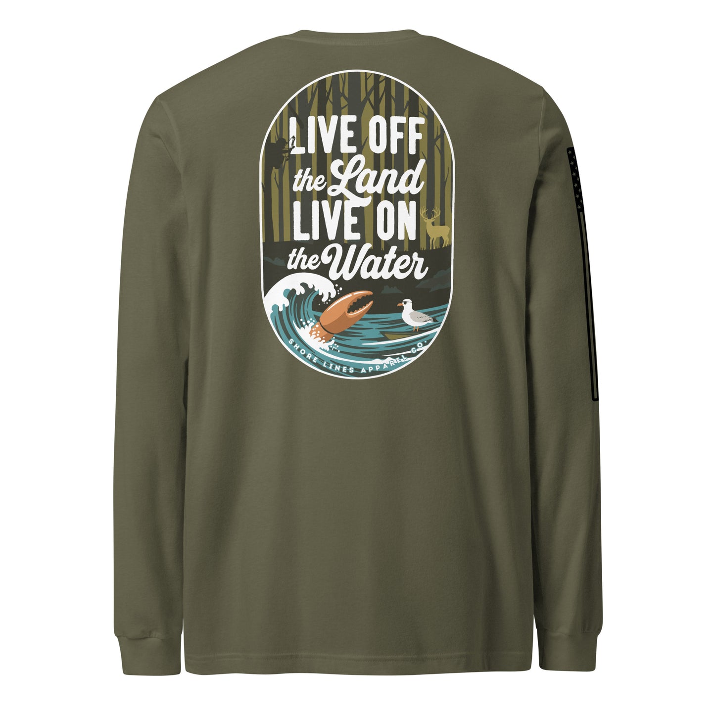 Live Off the Land | Long Sleeve P-militarygreen-Shore Lines Apparel Co.™