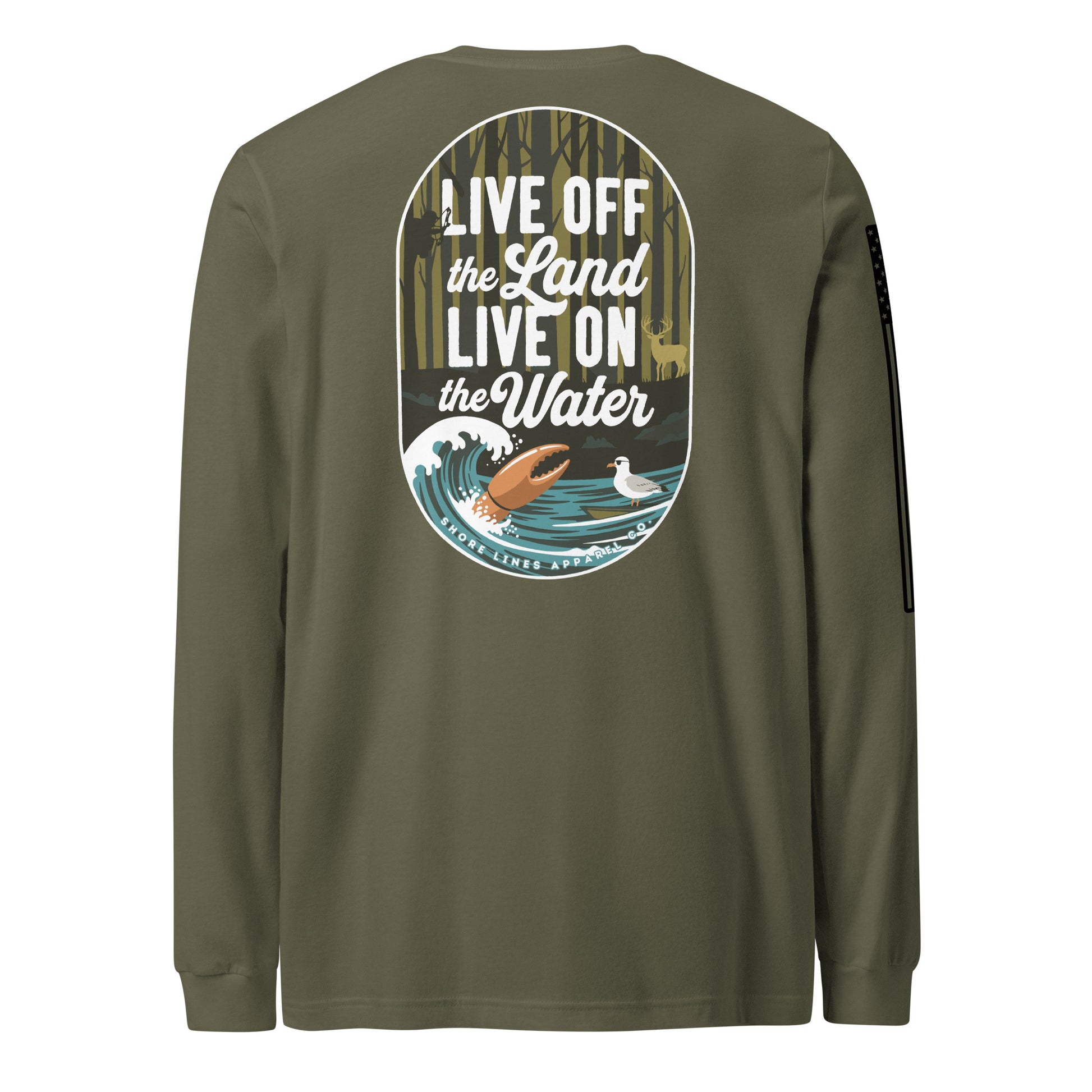 Live Off the Land | Long Sleeve P-militarygreen-Shore Lines Apparel Co.™