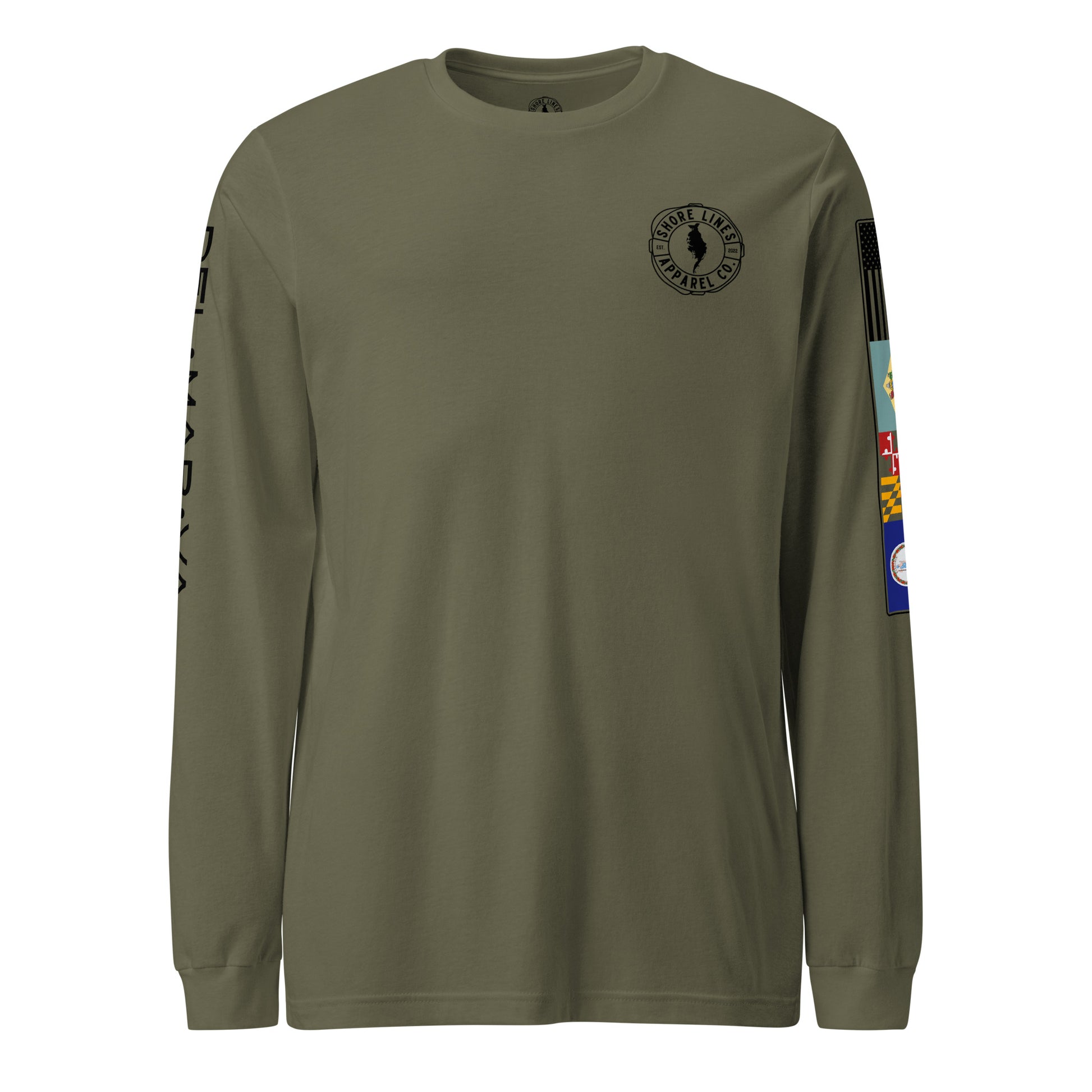 Need More Eastern Shore | Core LS P-militarygreen-Shore Lines Apparel Co.