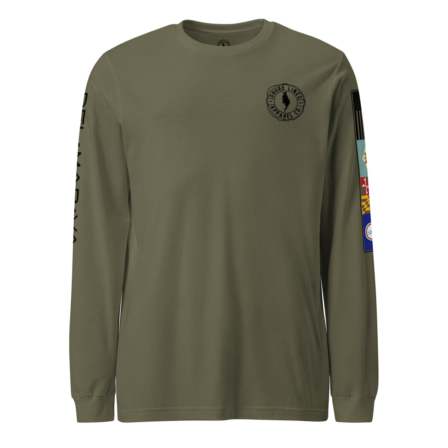 The First State | Core LS P-militarygreen-Shore Lines Apparel Co.