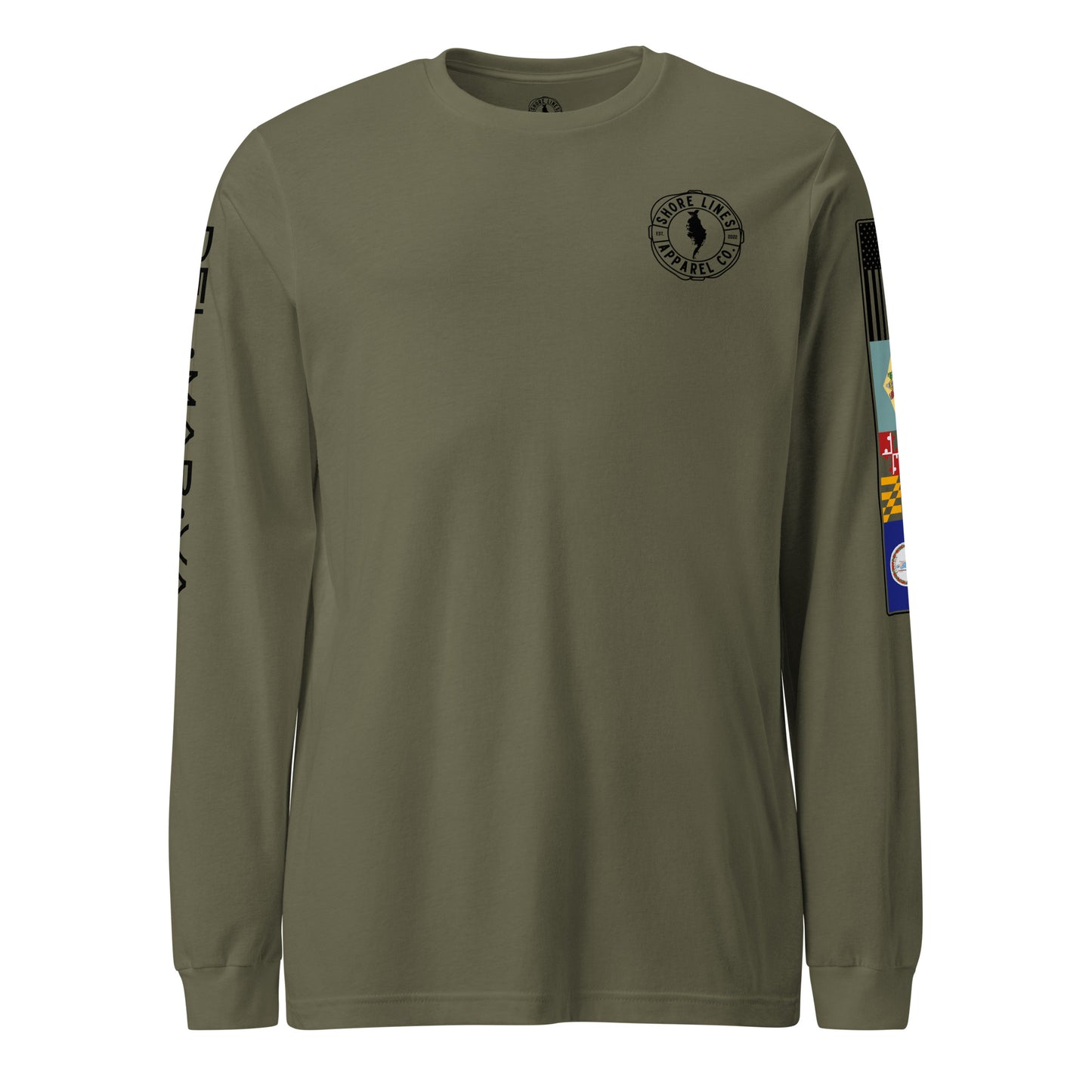 757 Area Code | Core LS P-militarygreen-Shore Lines Apparel Co.