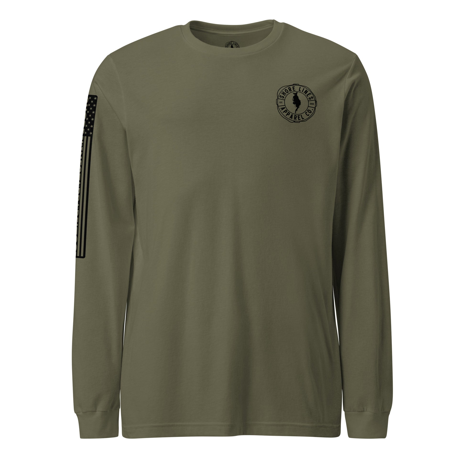 The Right Side CBB | Long Sleeve P-militarygreen-Shore Lines Apparel Co.