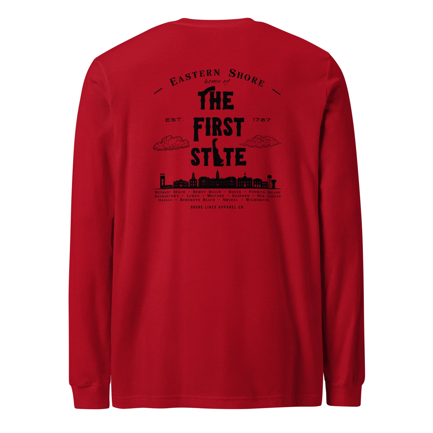 The First State | Core LS-red-Shore Lines Apparel Co.