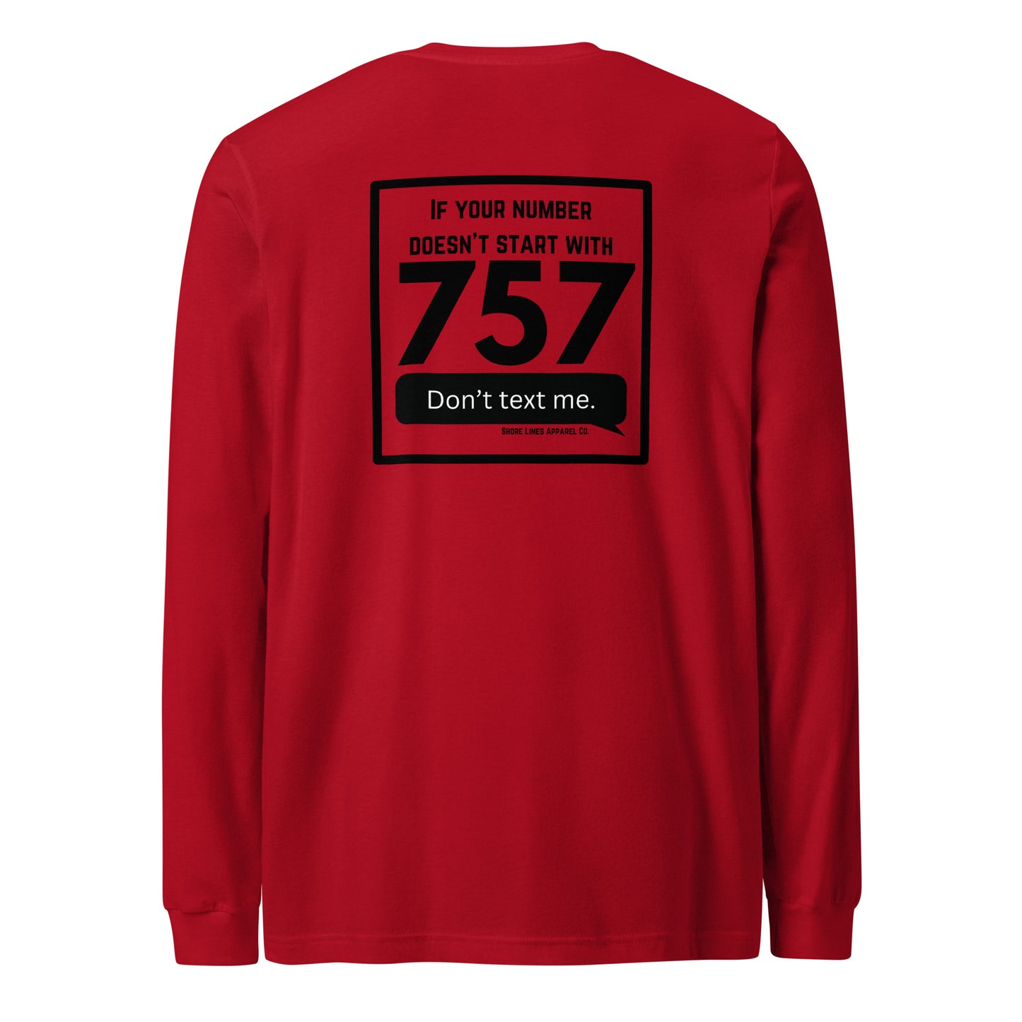 757 Area Code | Core LS-red-Shore Lines Apparel Co.