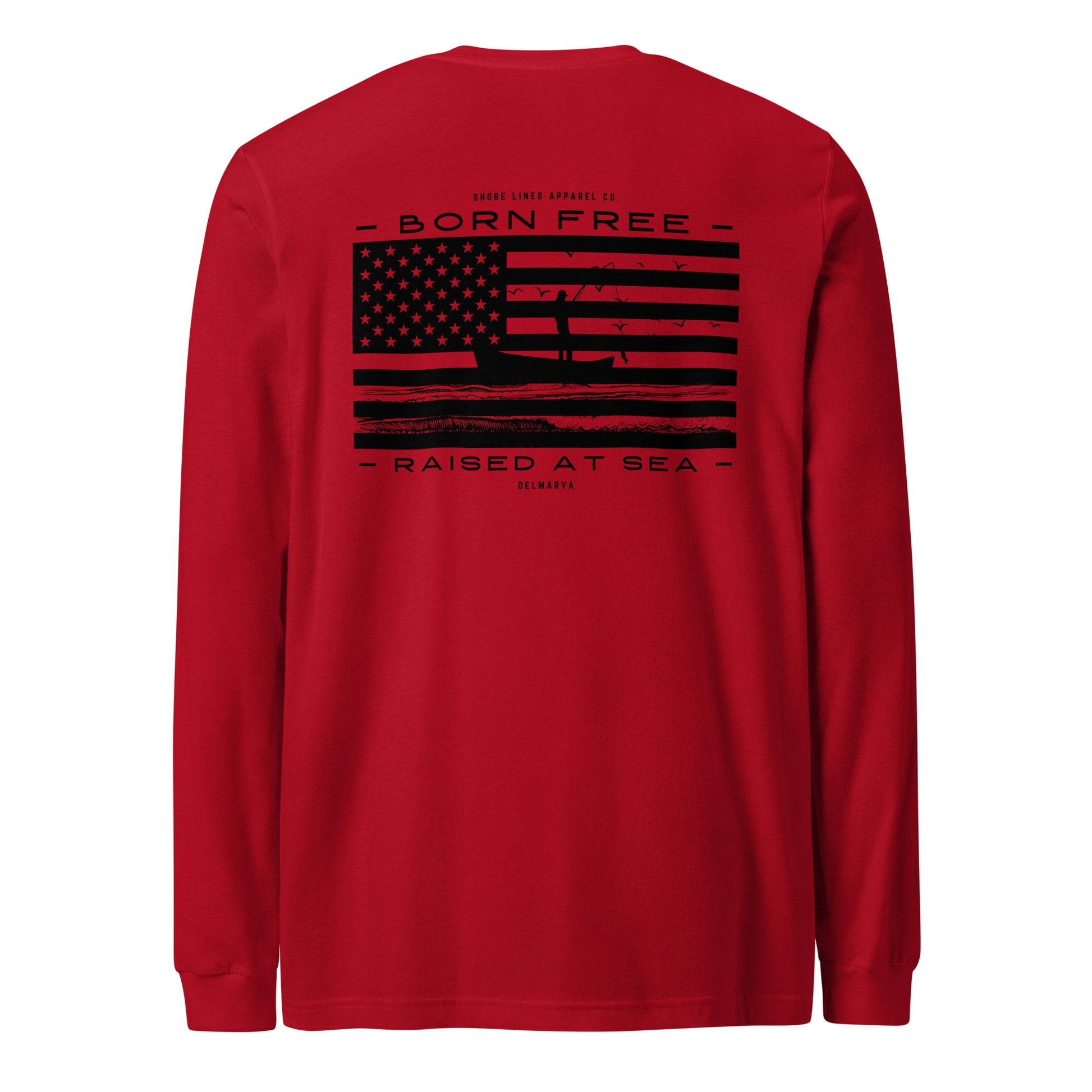 Born Free Raised at Sea | Core LS-red-Shore Lines Apparel Co.