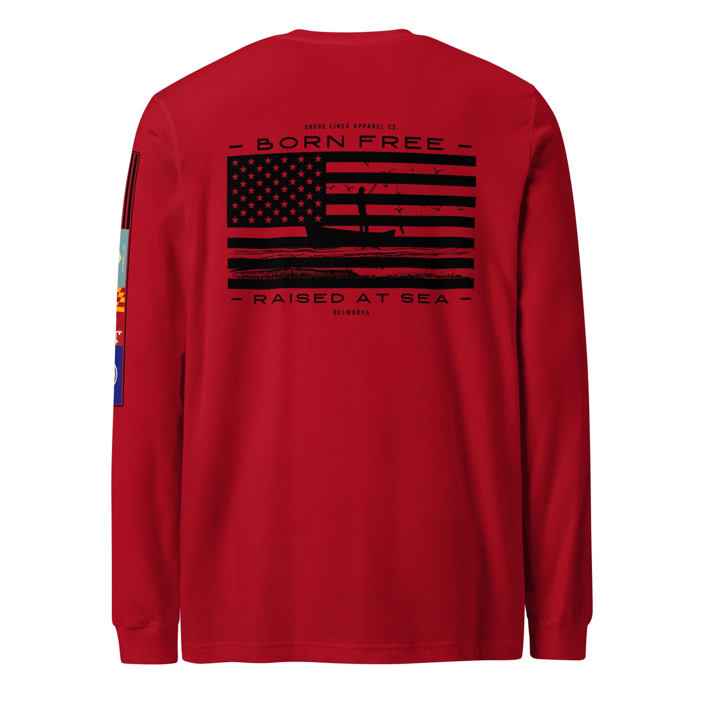 Born Free Raised at Sea | Core LS P-red-Shore Lines Apparel Co.