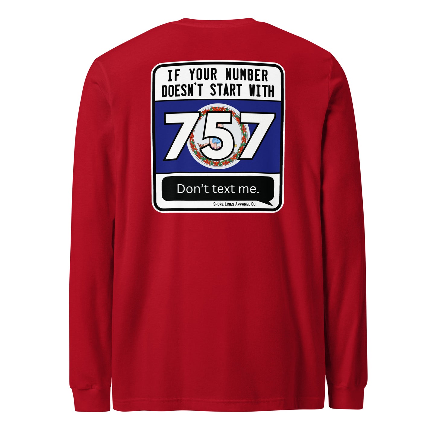 757 Area Code | Core LS-red-Shore Lines Apparel Co.