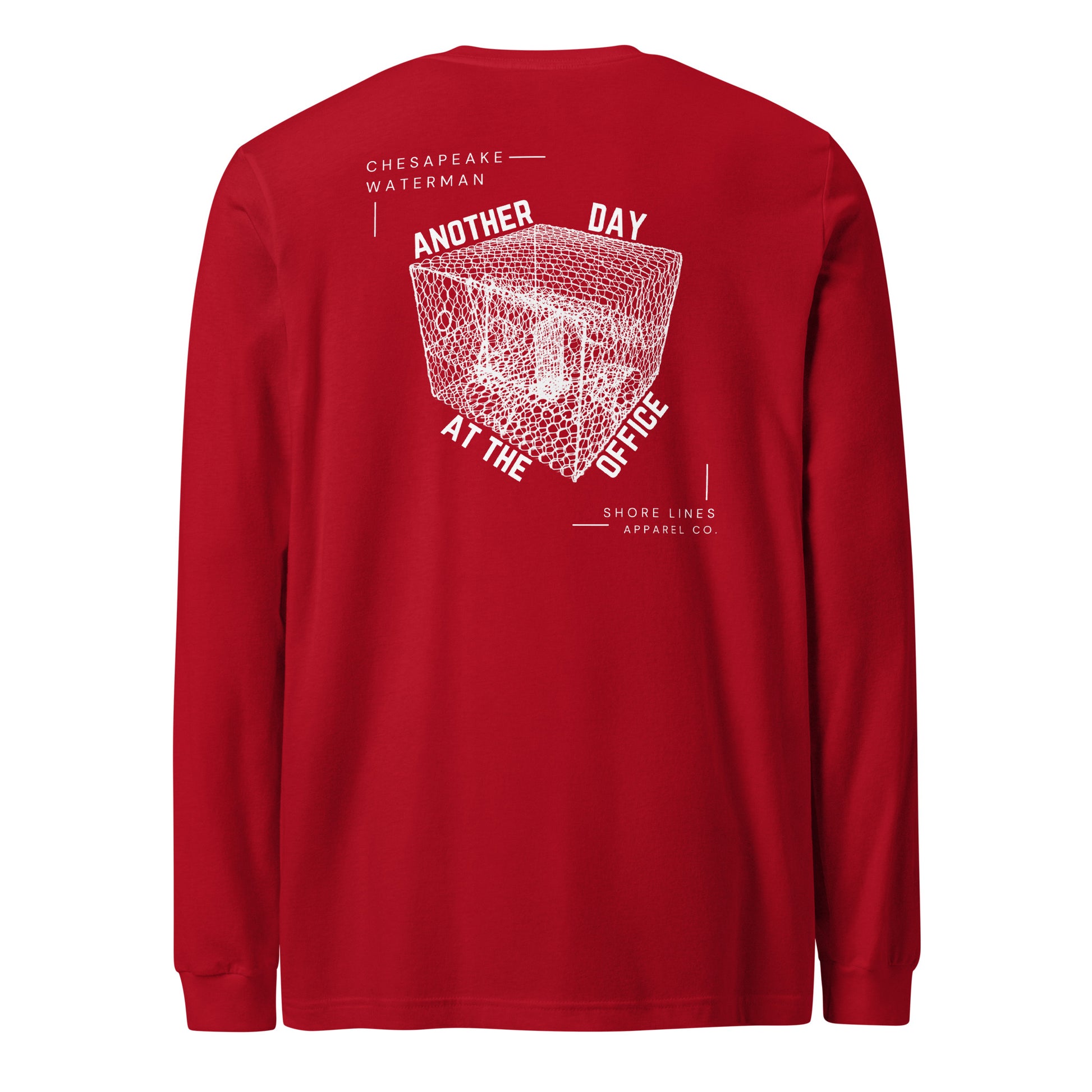 A Waterman's Day | Long Sleeve-red-Shore Lines Apparel Co.