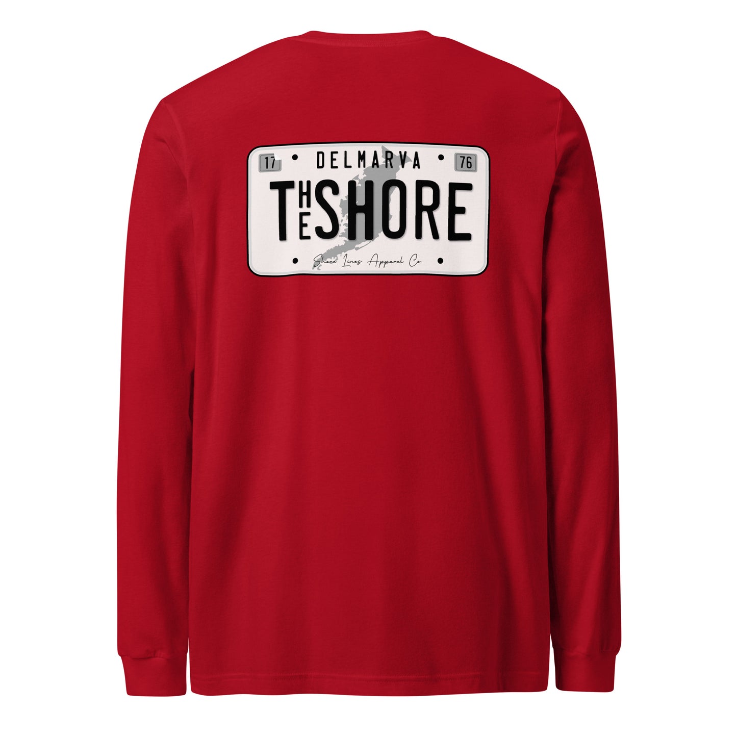 License Plate | Long Sleeve-red-Shore Lines Apparel Co.