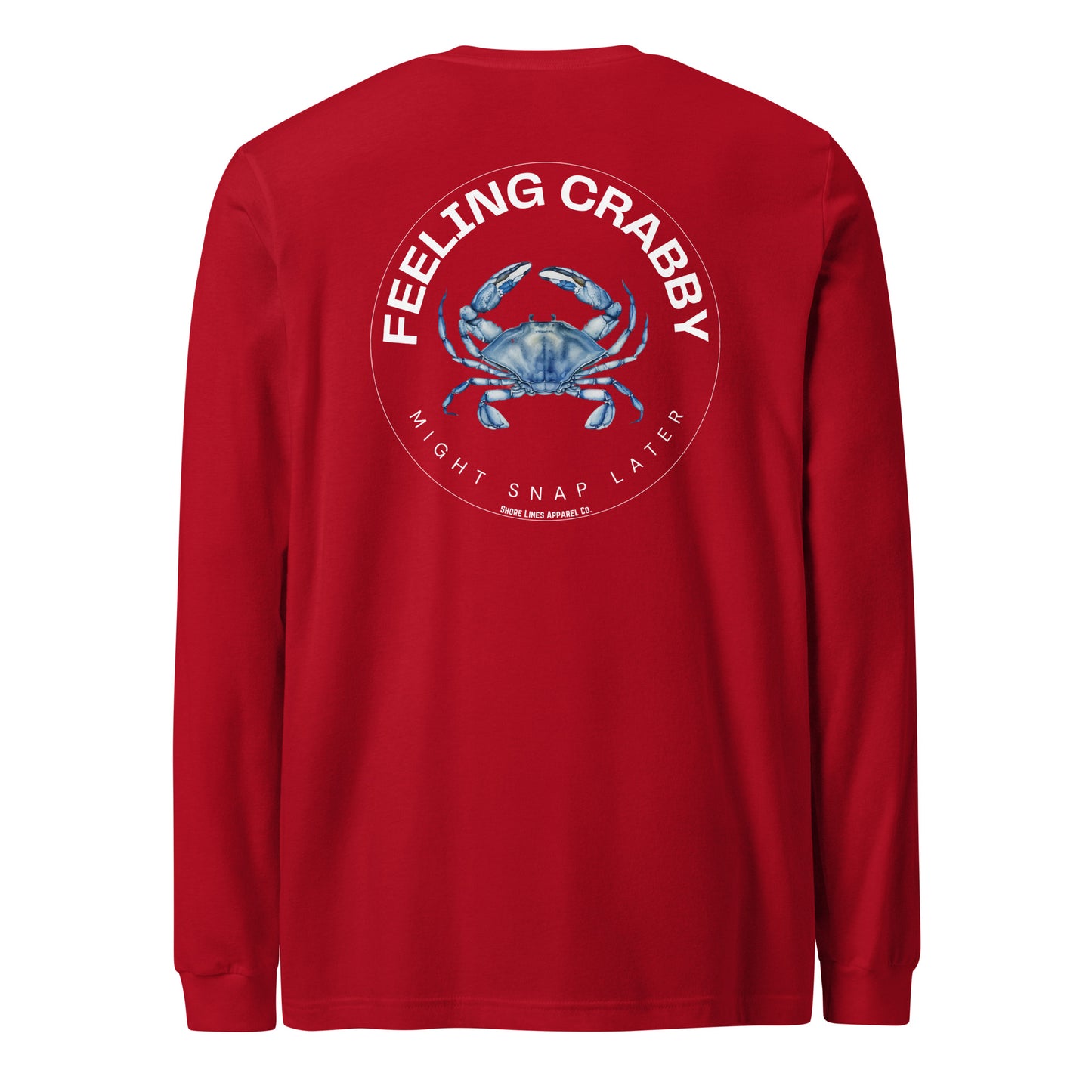 Feeling Crabby | Long Sleeve-red-Shore Lines Apparel Co.