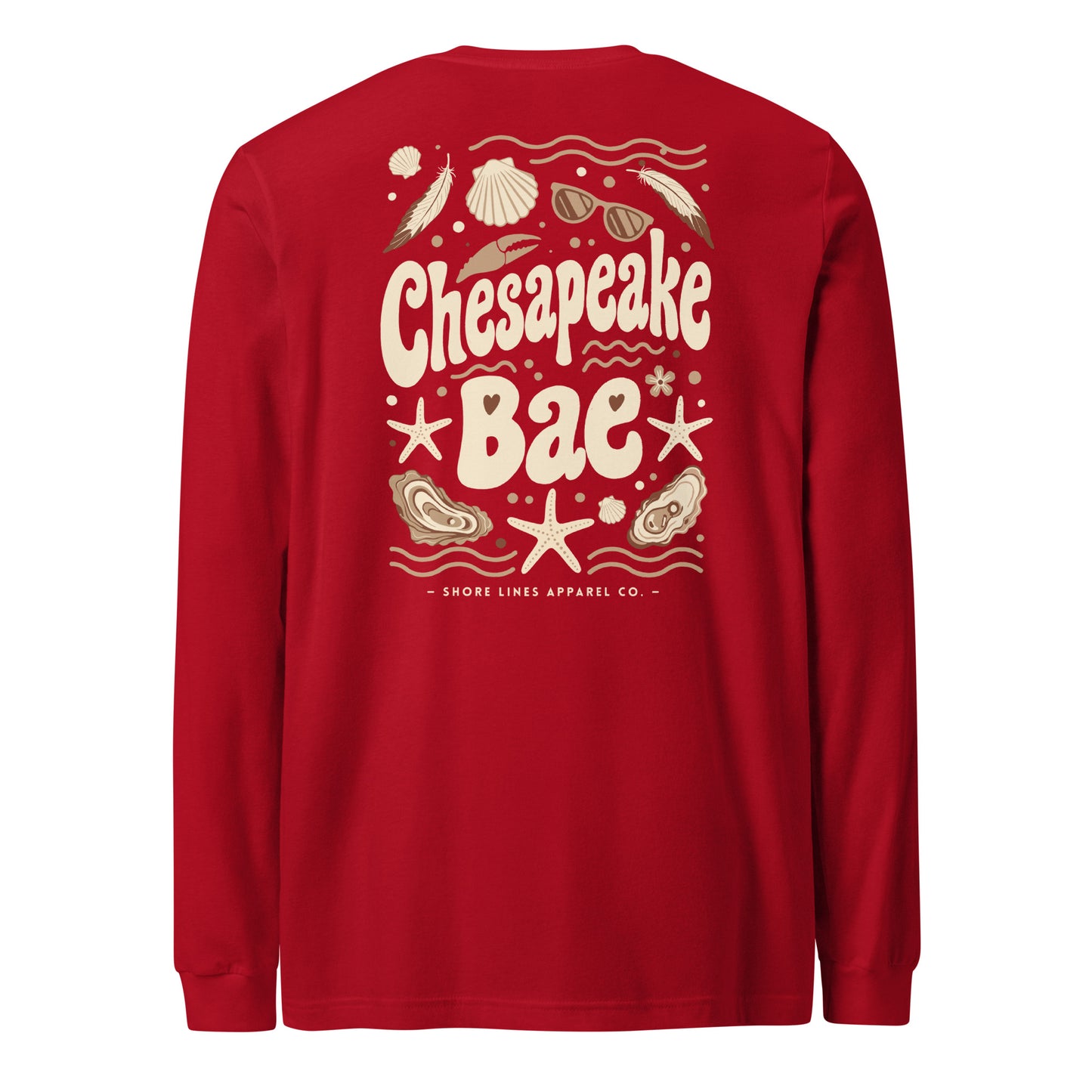 Chesapeake Bae | Long Sleeve-red-Shore Lines Apparel Co.™