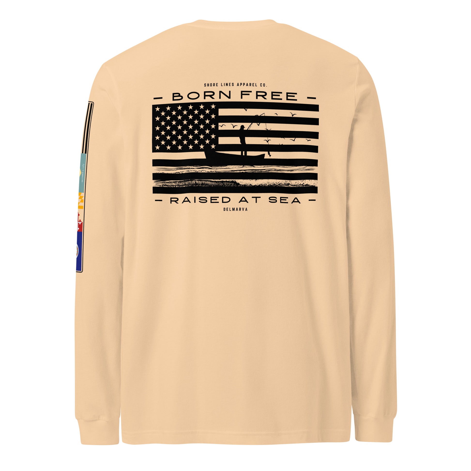 Born Free Raised at Sea | Core LS P-sand-Shore Lines Apparel Co.