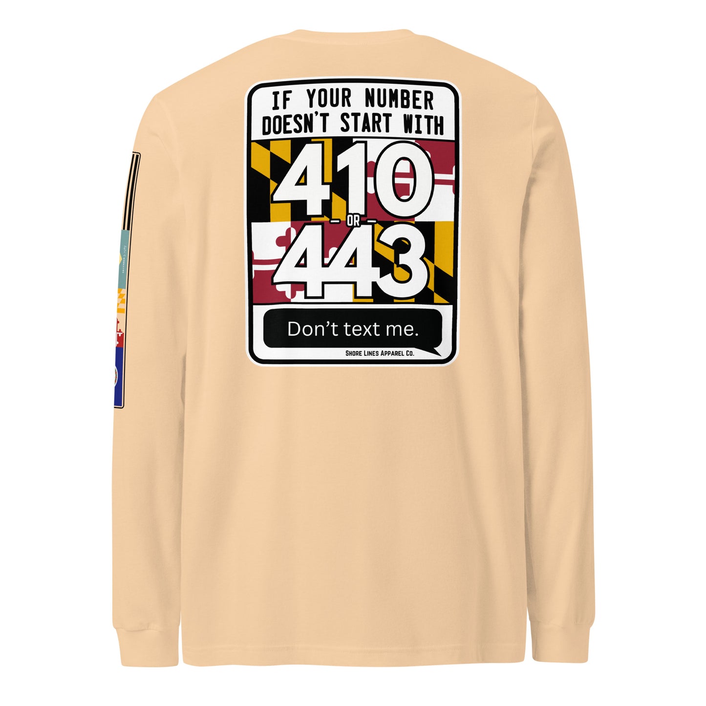 410/443 Area Code | Core LS P-sand-Shore Lines Apparel Co.
