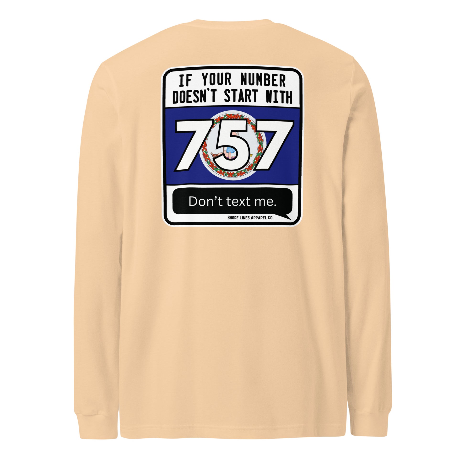 757 Area Code | Core LS-sand-Shore Lines Apparel Co.