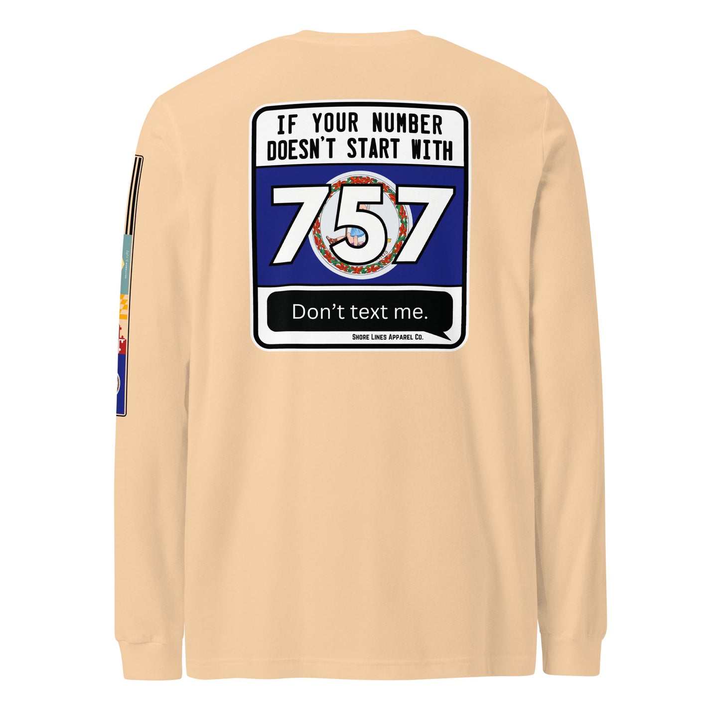 757 Area Code | Core LS P-sand-Shore Lines Apparel Co.