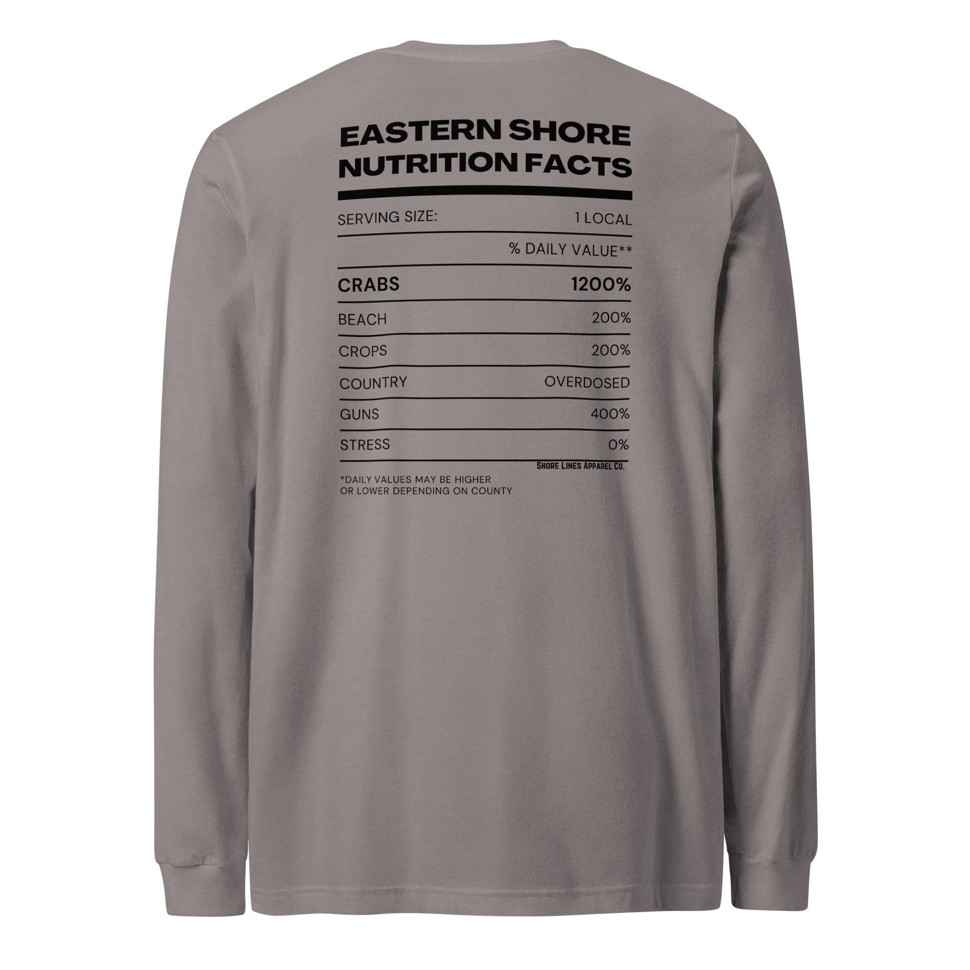 Nutrition Facts | Core LS-storm-Shore Lines Apparel Co.