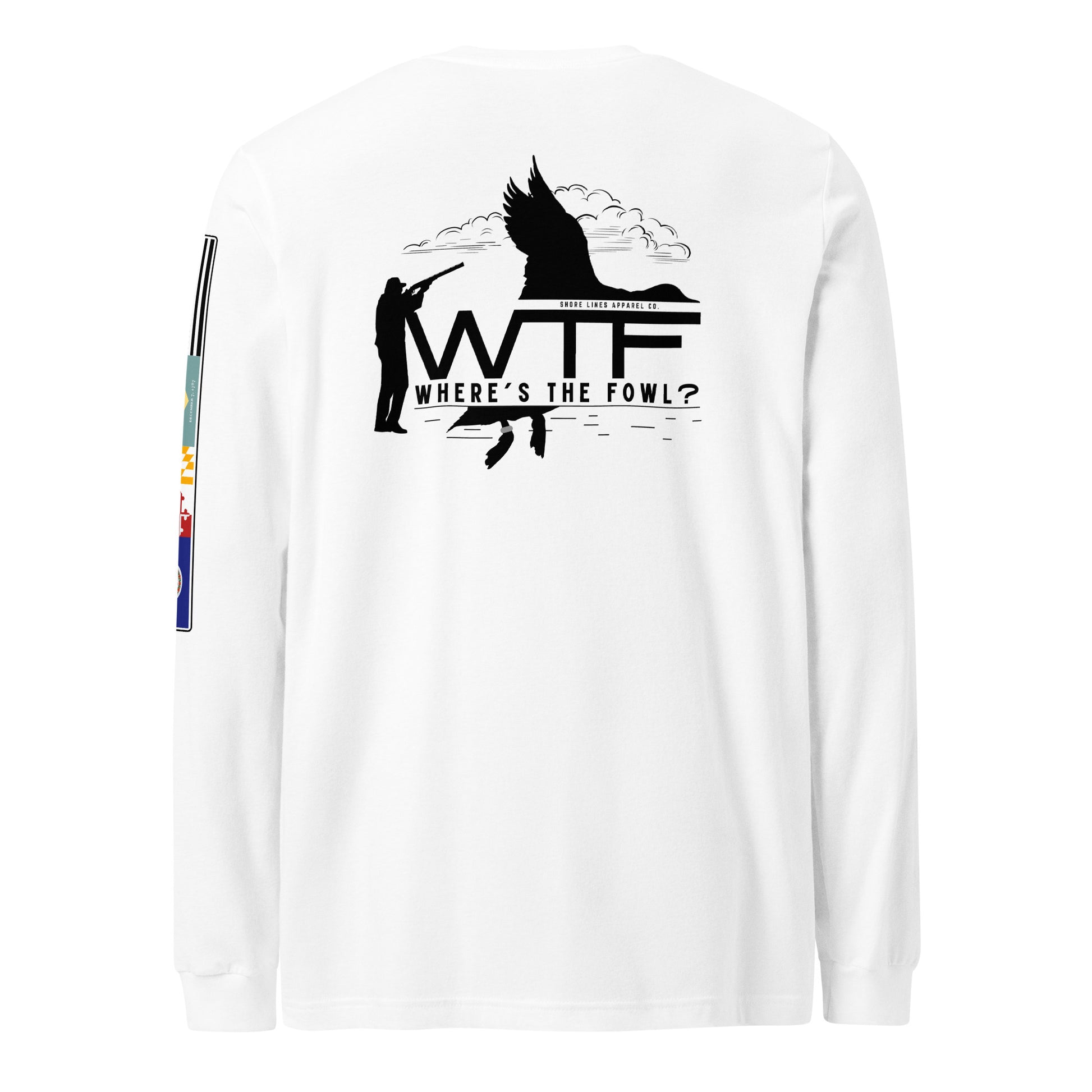 Where's The Fowl | Core LS P-white-Shore Lines Apparel Co.