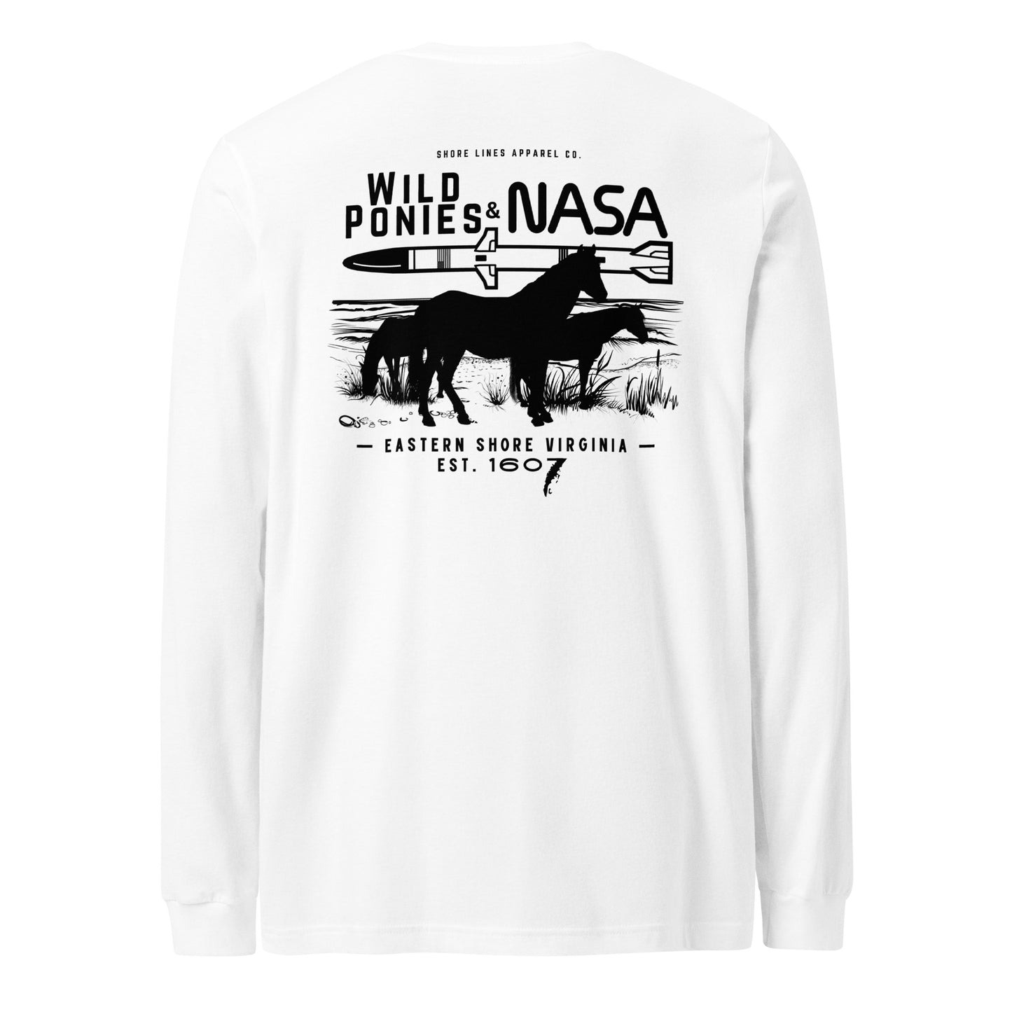 Wild Ponies and NASA | Core LS-white-Shore Lines Apparel Co.