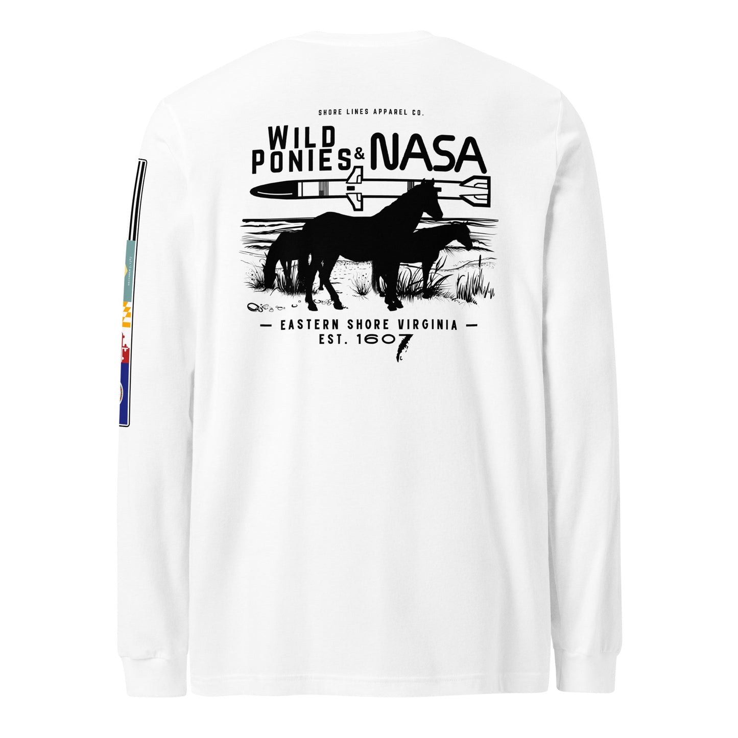 Wild Ponies and NASA | Core LS P-white-Shore Lines Apparel Co.