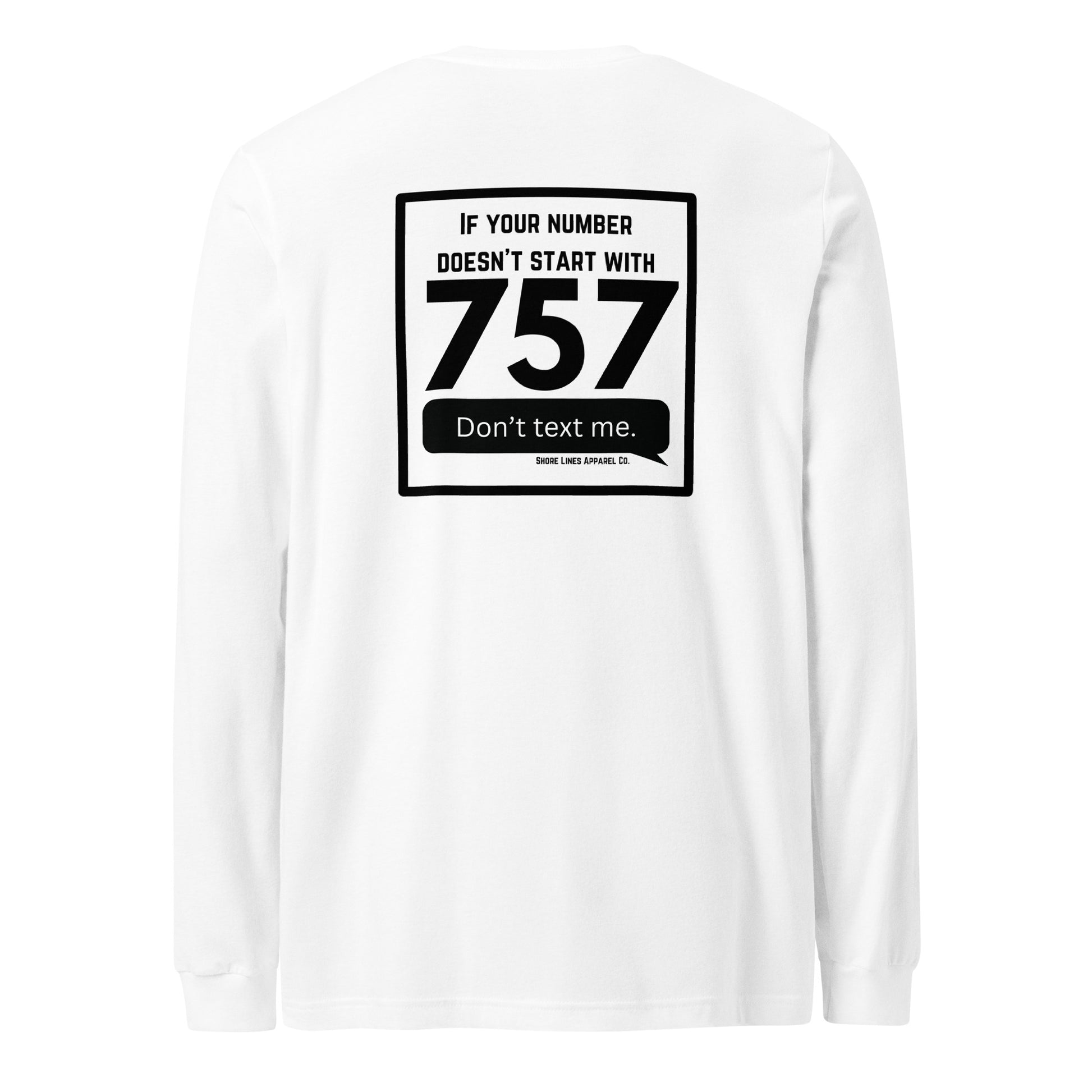 757 Area Code | Core LS-white-Shore Lines Apparel Co.