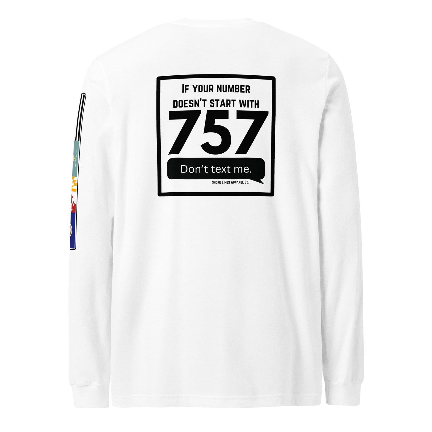 757 Area Code | Core LS P-white-Shore Lines Apparel Co.